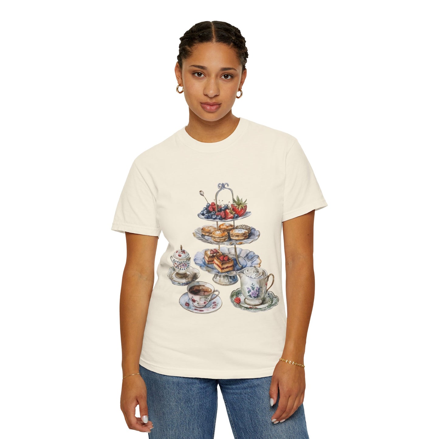 Unisex Garment-Dyed T-shirt - Savoring Britain - A Journey Through British Cuisine
