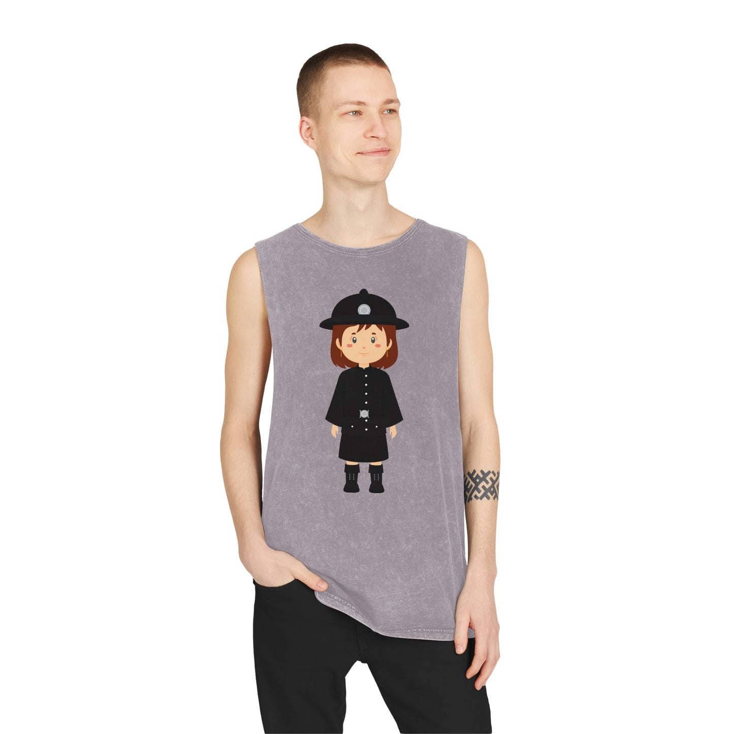 Unisex Stonewash Tank Top - British Soldier - Classic Military Elegance and Honor