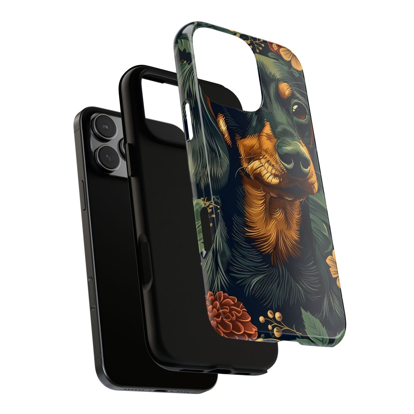 Dachshund Phone Case, Floral Pet Phone Cover, Dog Lover Gift, Tough Phone Case, Custom Dachshund Design, Unique Dog Owner Accessory