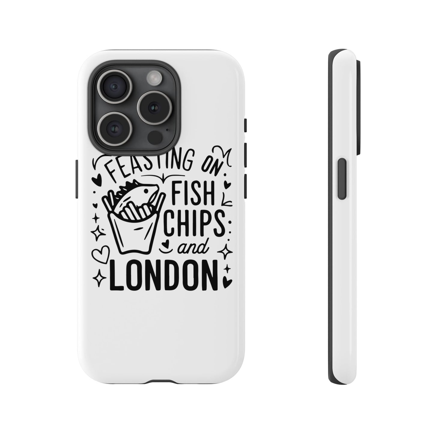 London Fish & Chips Phone Case | Fun Gift for Foodies, Travel Lovers, London Souvenir, Unique Accessories, Personalization Option