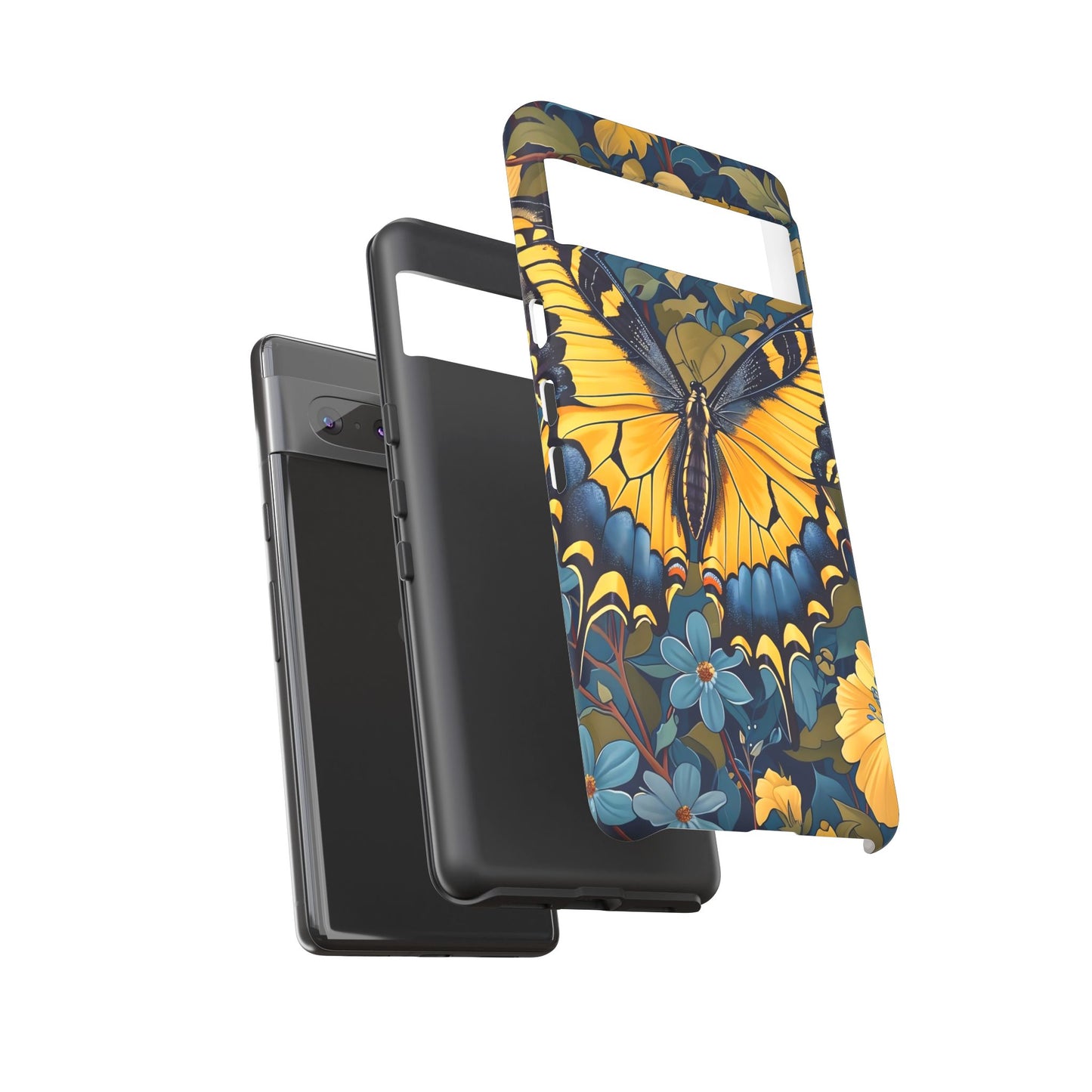 Colorful Butterfly Phone Case, Floral Design, Tough Cases, Protective Cover, Gifts for Nature Lovers, Birthday Present