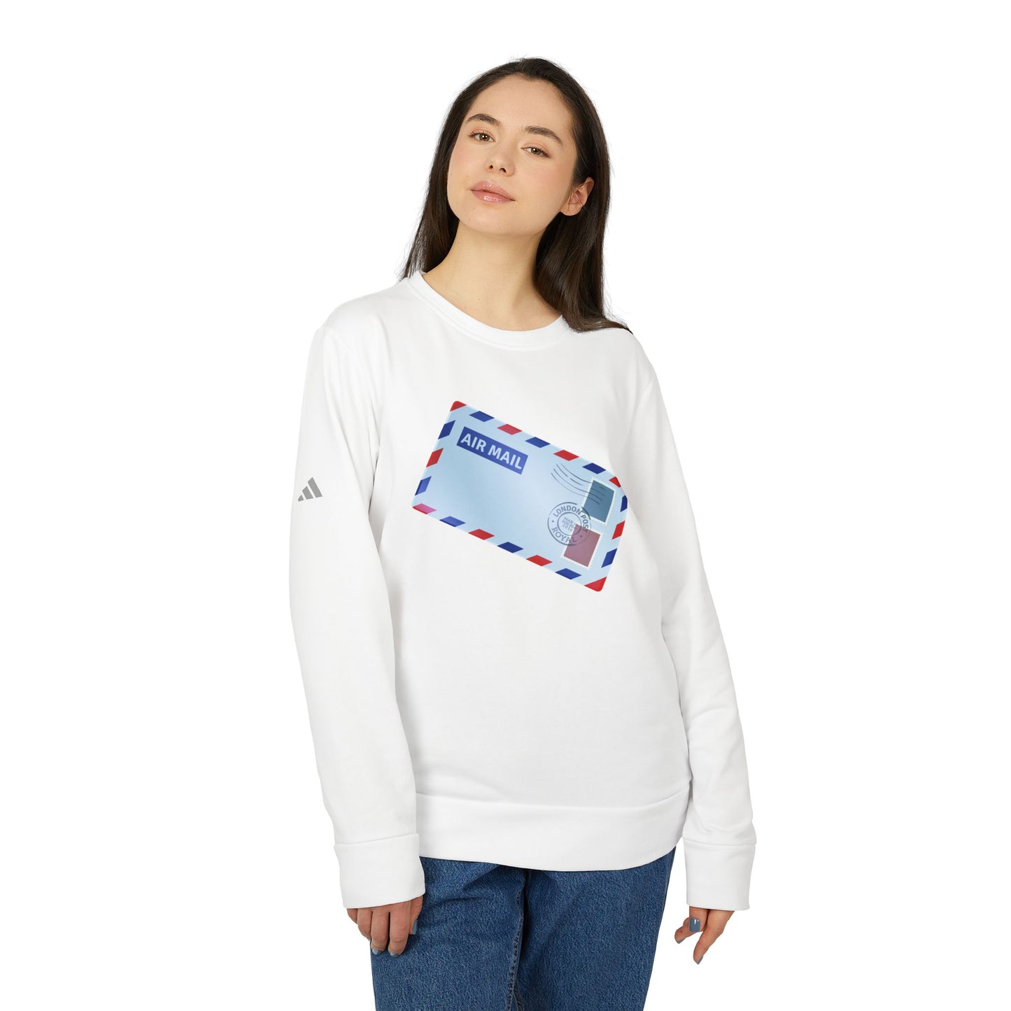 Adidas Unisex Air Mail Fleece Crewneck Sweatshirt - Cozy Postal Style - British Air Mail