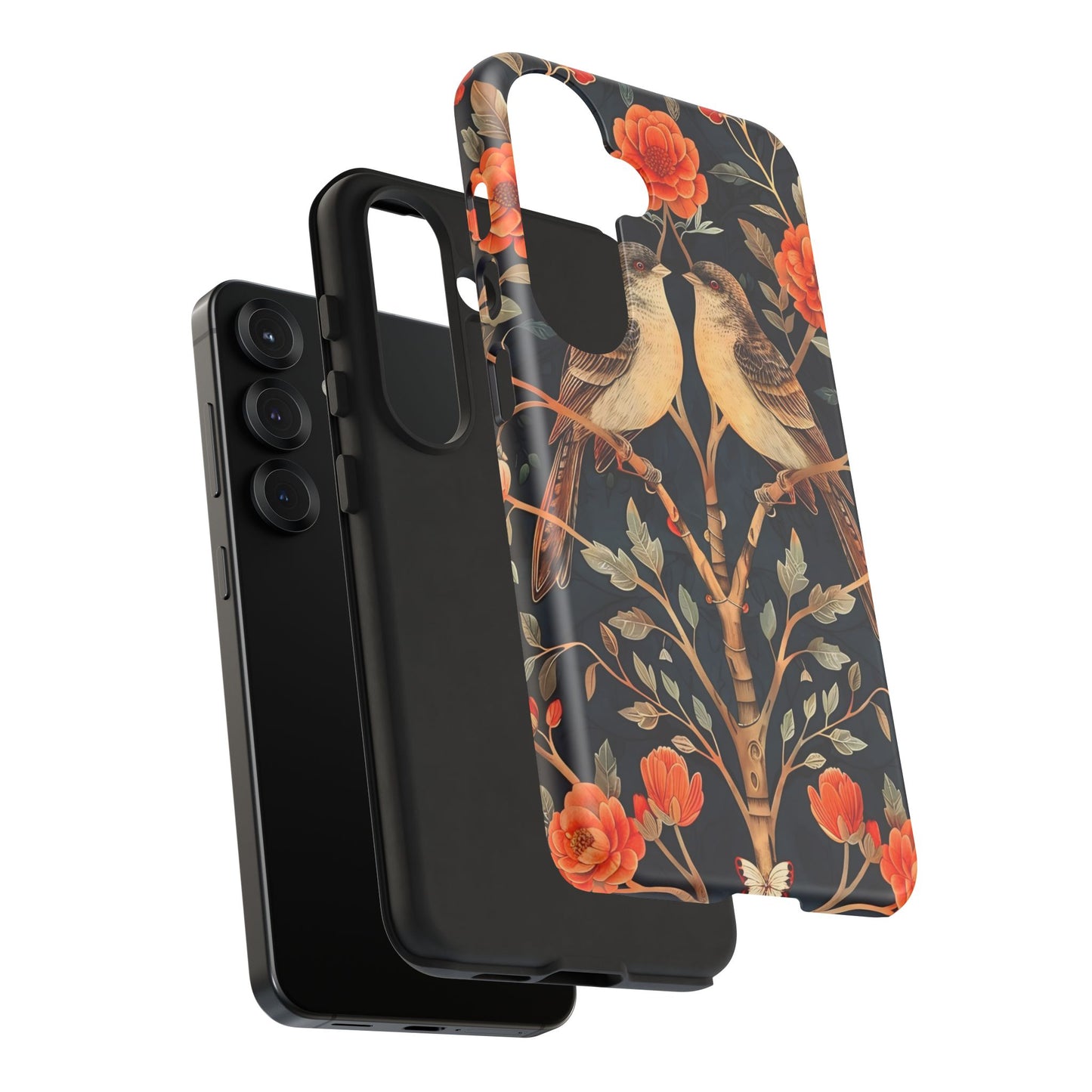 Floral Phone Case – Tough Cases with Bird Design, Unique Gift for Nature Lovers, Stylish Tech Accessory, Phone Cover, Artistic Case