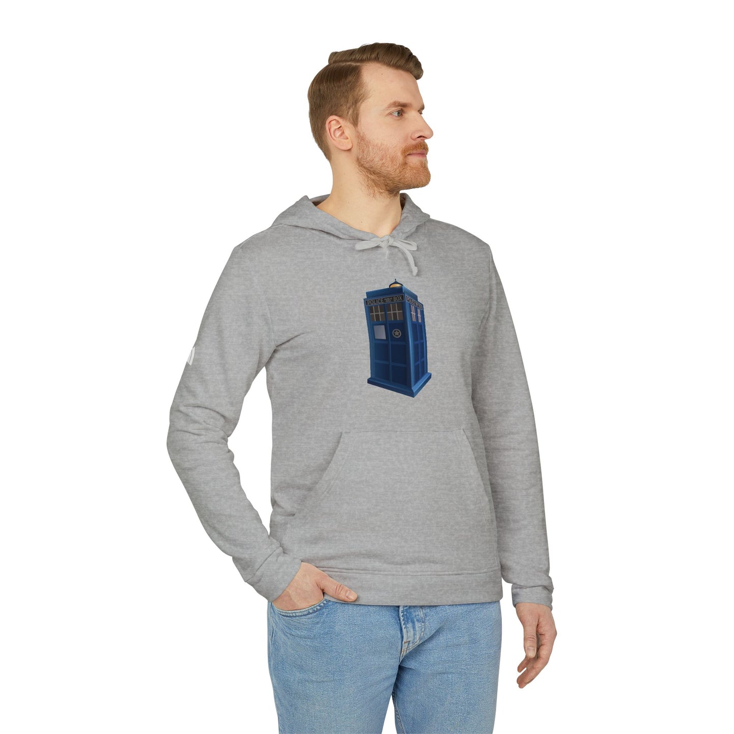 adidas Unisex Fleece Hoodie - British Police Public Call Box - Iconic TARDIS