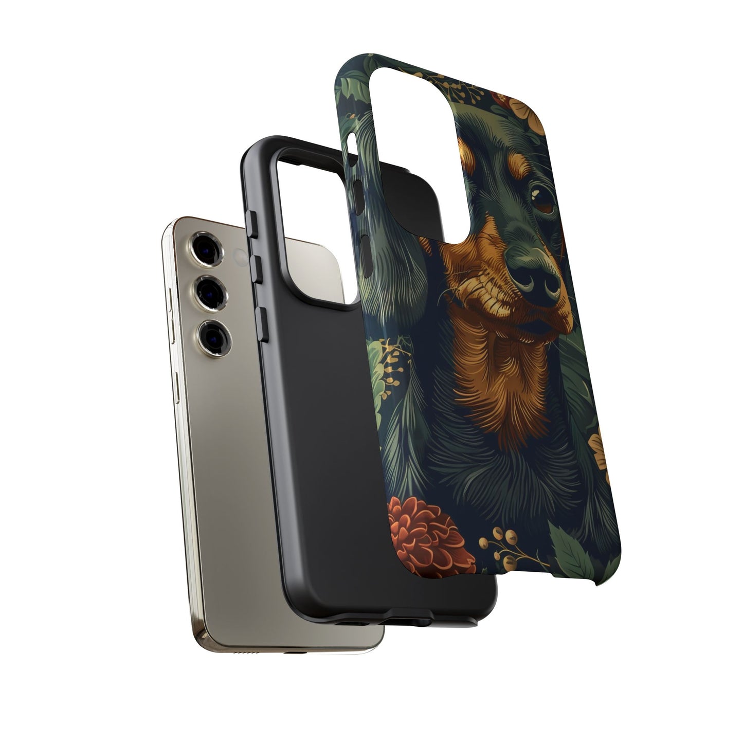 Dachshund Phone Case, Floral Pet Phone Cover, Dog Lover Gift, Tough Phone Case, Custom Dachshund Design, Unique Dog Owner Accessory