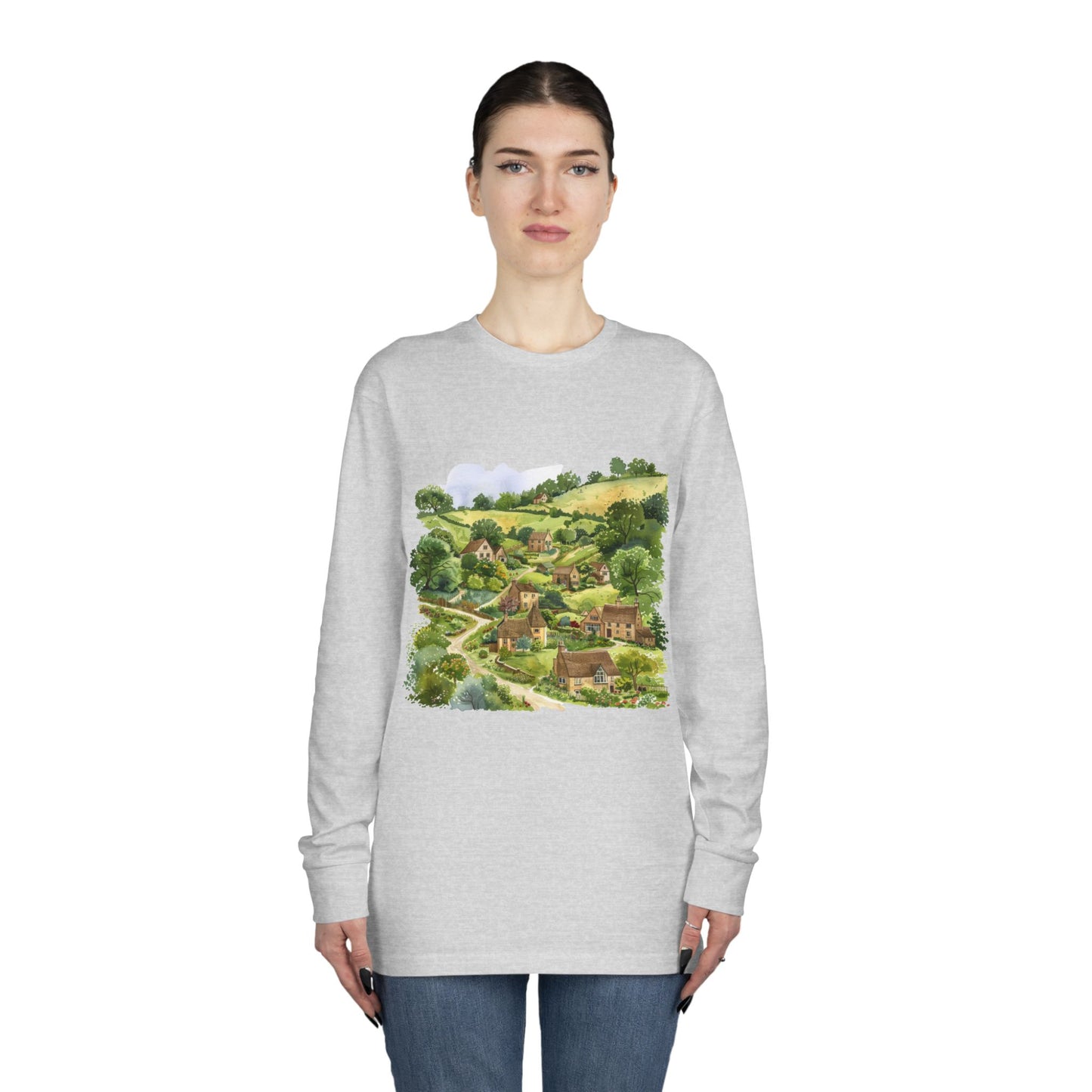 Long Sleeve Crewneck Tee - British Nature - Scenic Landscapes and Natural Beauty