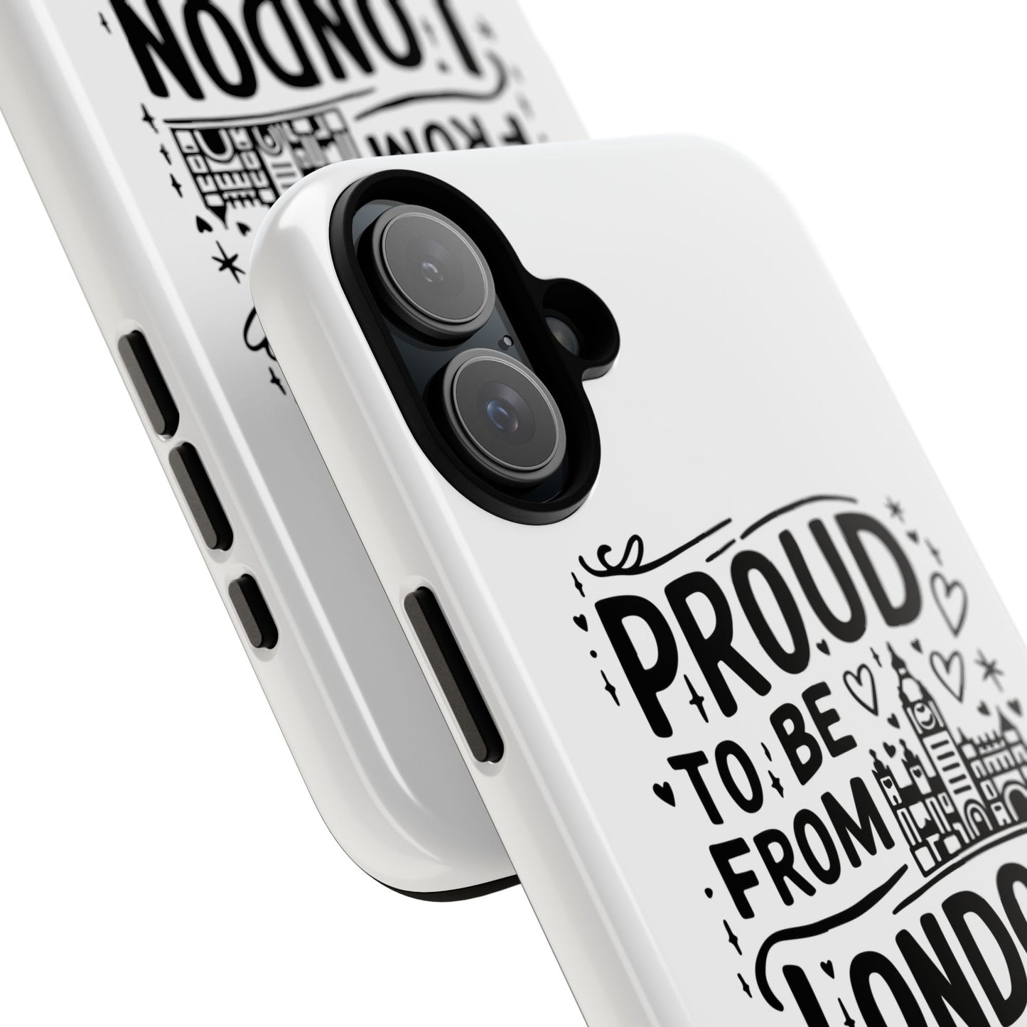 London Pride Phone Case - Proud to Be From London, UK Travel Gift, Black and White Design, Unique Phone Accessory, London Souvenir