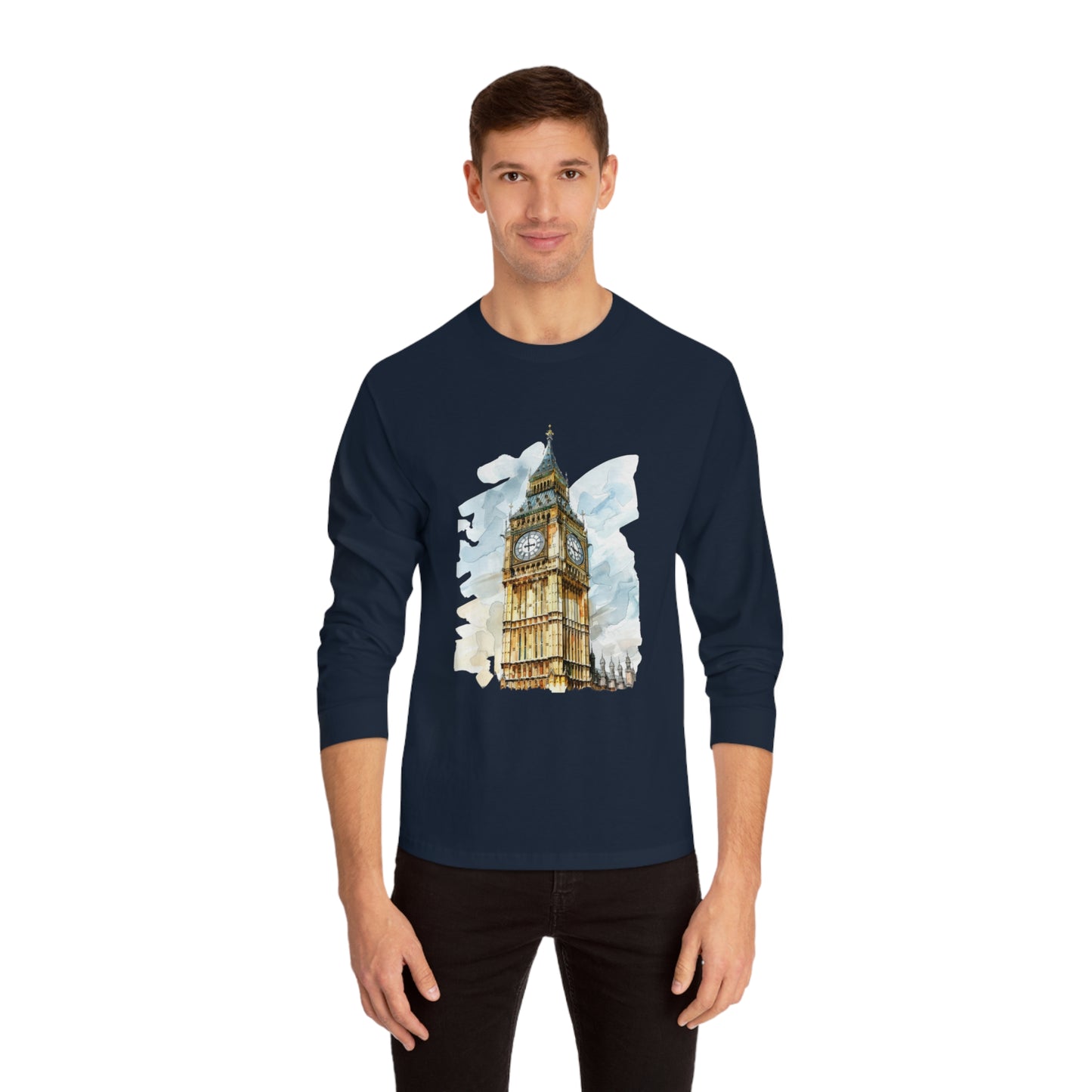Unisex Classic Long Sleeve T-Shirt - Iconic Big Ben Clock Tower Design