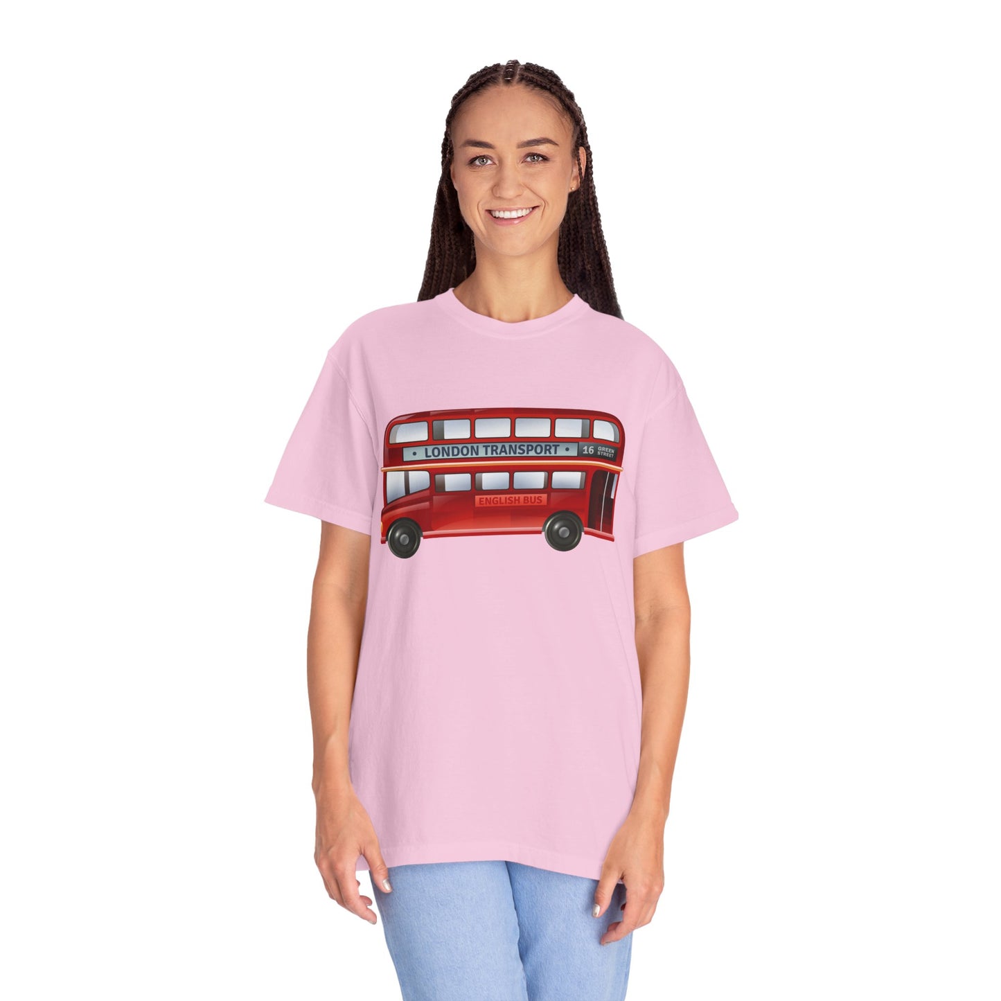 Unisex Garment-Dyed T-shirt - Rolling Through History: The British Red Bus