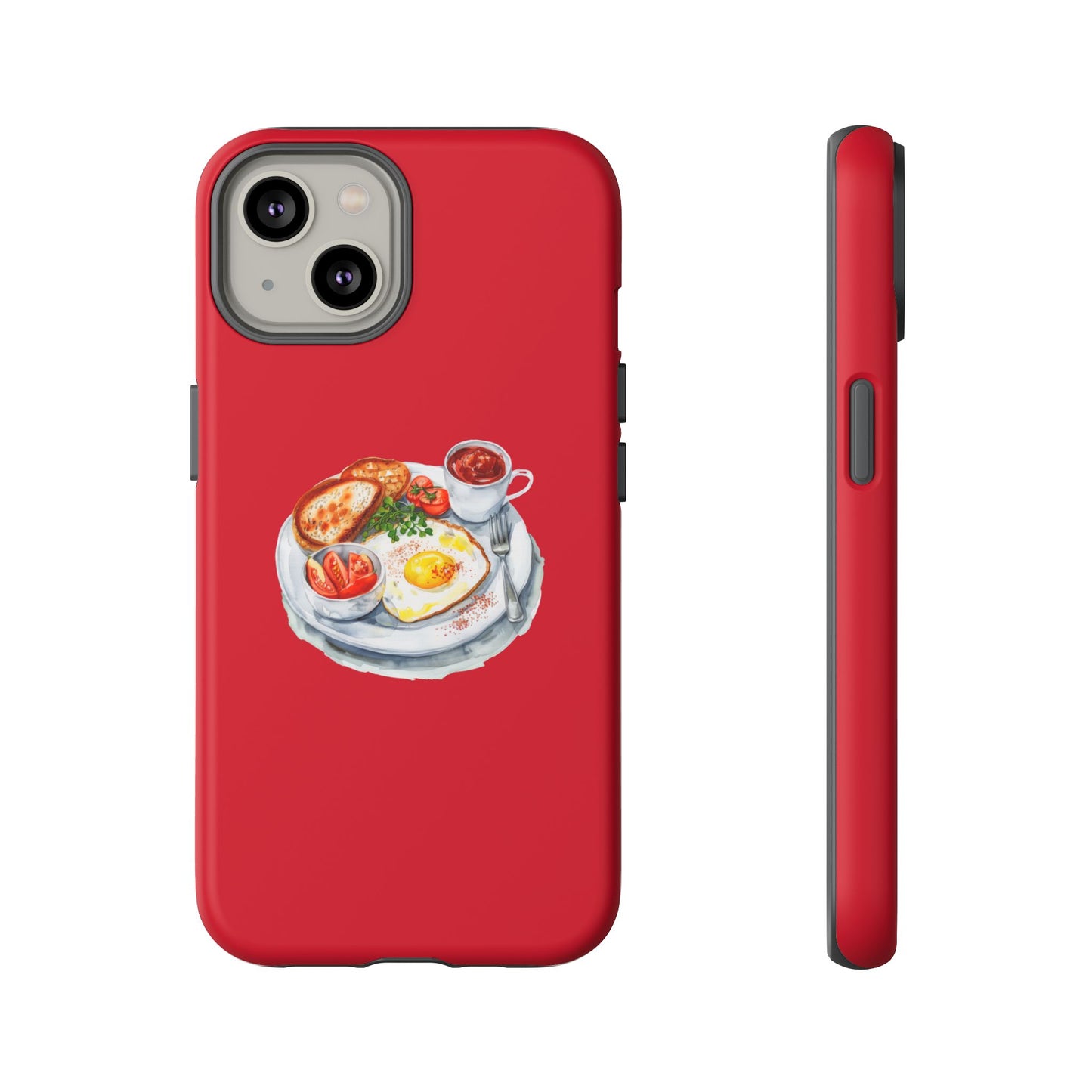 Breakfast-Inspired Phone Case, Tough Phone Covers, Foodie Gifts, Unique Accessories, Cute Kitchen Decor, Red Phone Case