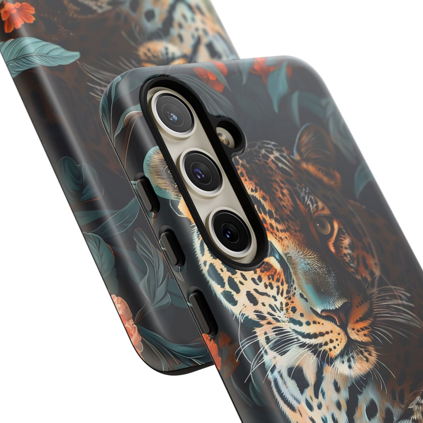 Wildlife Phone Case with Leopard Design | Tough Cases, Animal Prints, Floral Phone Cover, Gift for Nature Lovers, Unique Phone Accessories