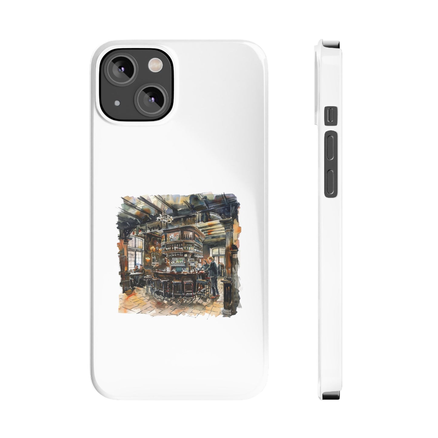 Artisan Bar Scene Phone Cases, Custom Slim Cases for Home Decor Lovers, Unique Gift for Bar Enthusiasts, Perfect for Birthdays and Holidays
