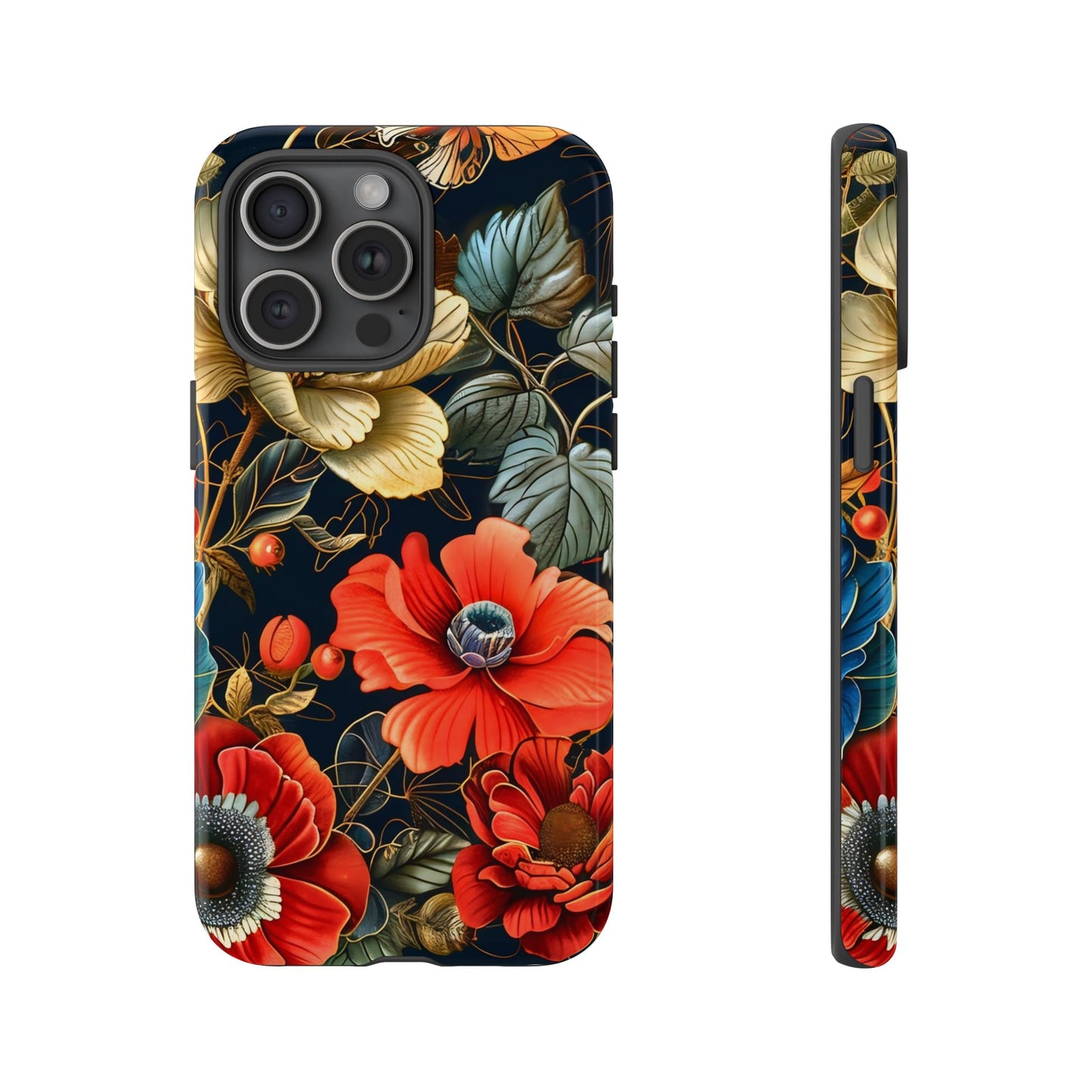 Floral Phone Case - Tough Cases for Stylish Protection, Floral Design, Gift for Her, Trendy Accessories, Phone Cover