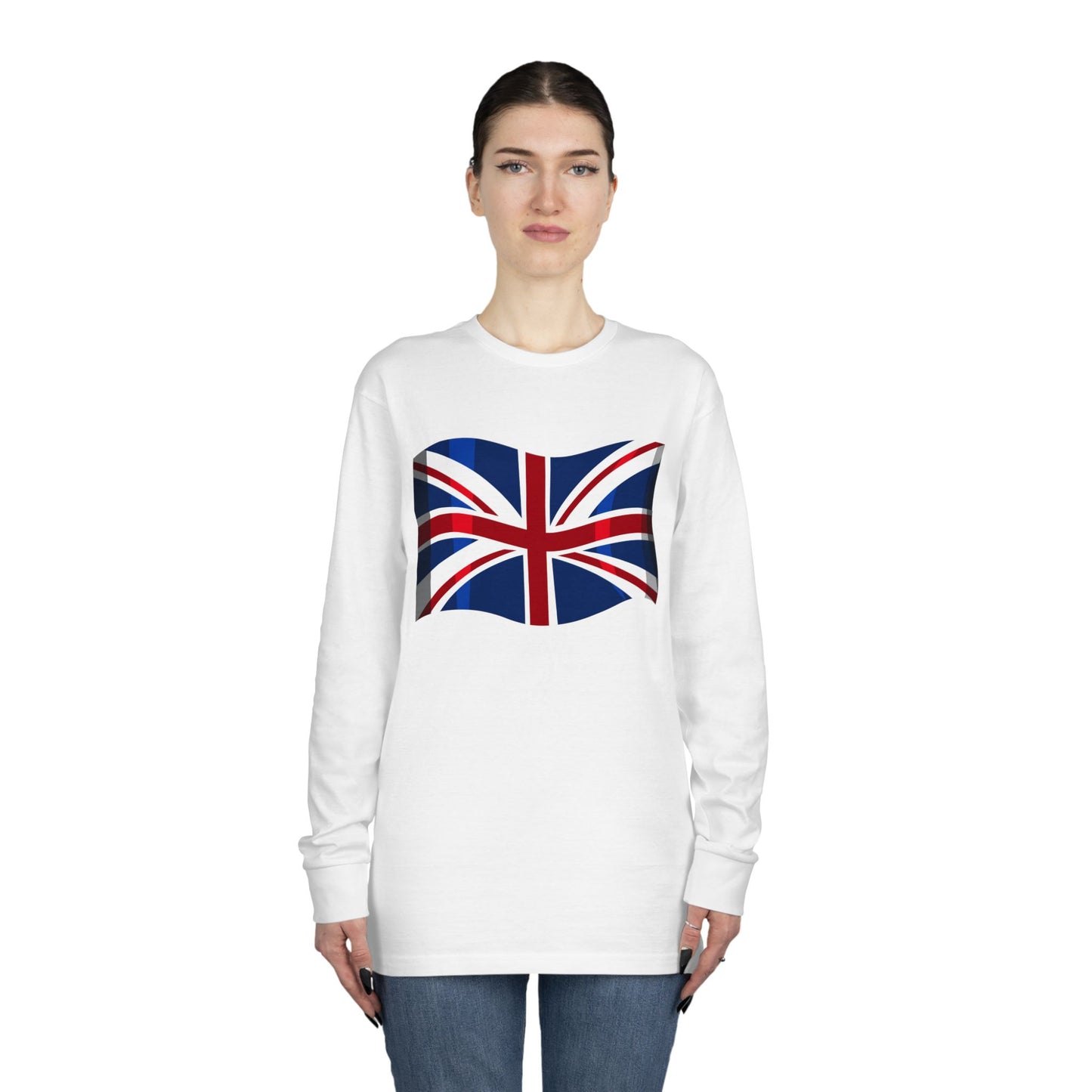 Long Sleeve Crewneck Tee - British Flag