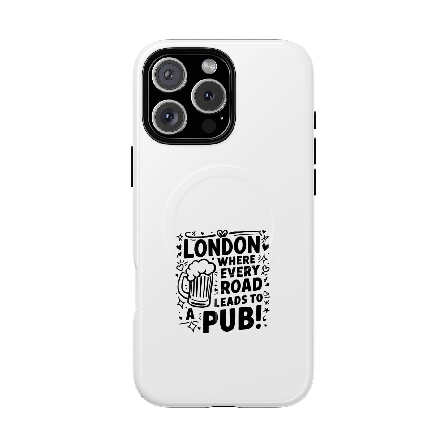 London Pub Themed Tough Magnetic Case for Phone, Unique Phone Accessories, Gift for Travelers, Fun Drink Lovers, Birthday or Travel Gift