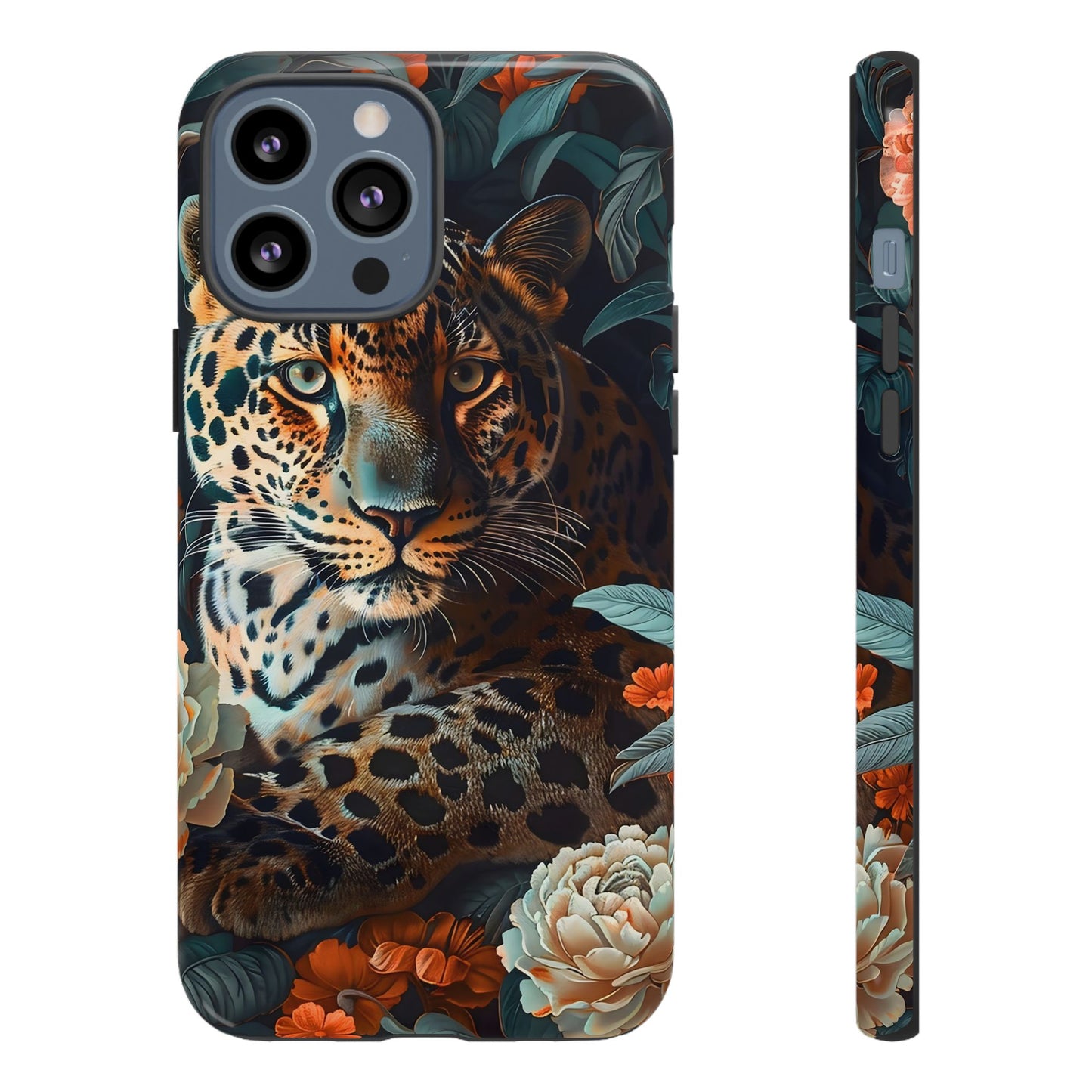 Wildlife Phone Case with Leopard Design | Tough Cases, Animal Prints, Floral Phone Cover, Gift for Nature Lovers, Unique Phone Accessories