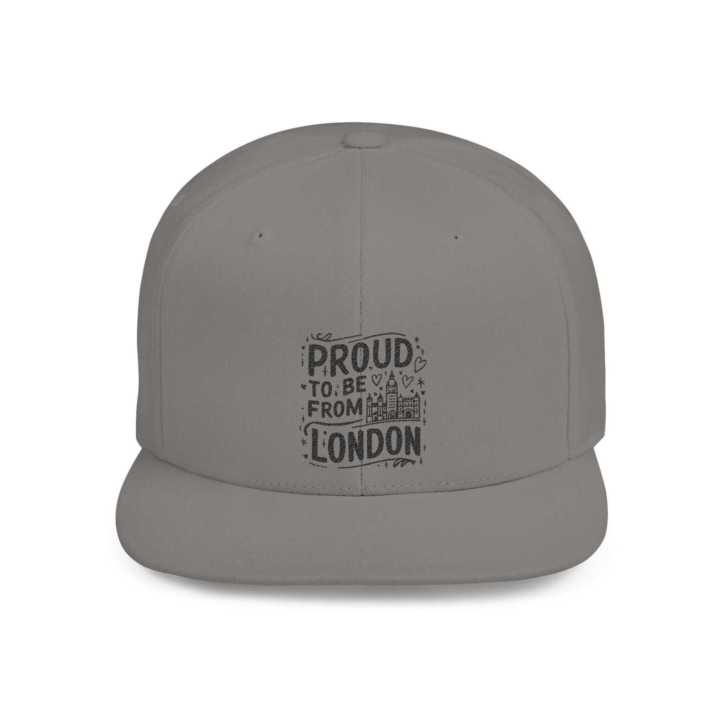 Proud London Flat Bill Snapback Hat, Stylish Cap, Casual Wear, Gift for Travelers, Trendy Accessories, Urban Fashion