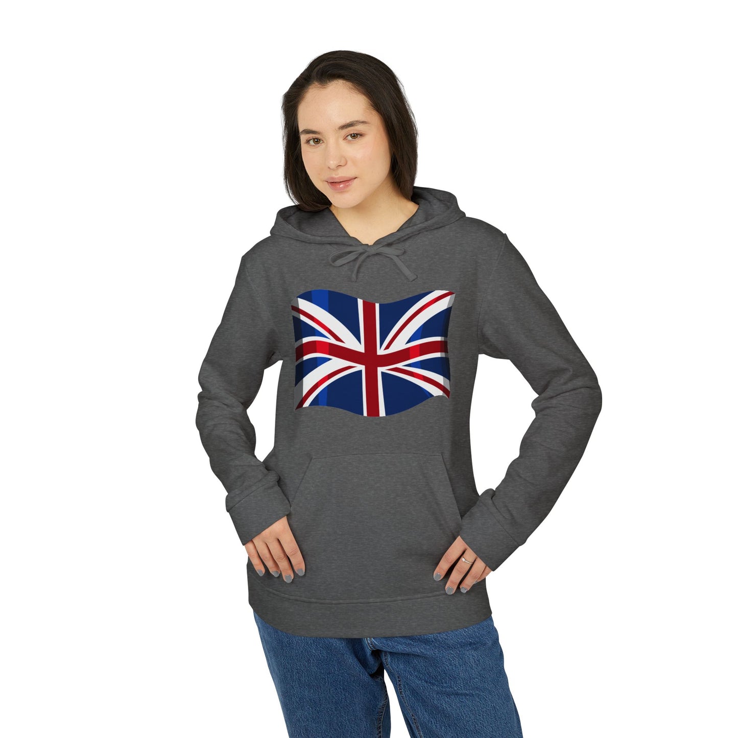 adidas Unisex Fleece Hoodie - Waving Proud - The Union Jack Flag
