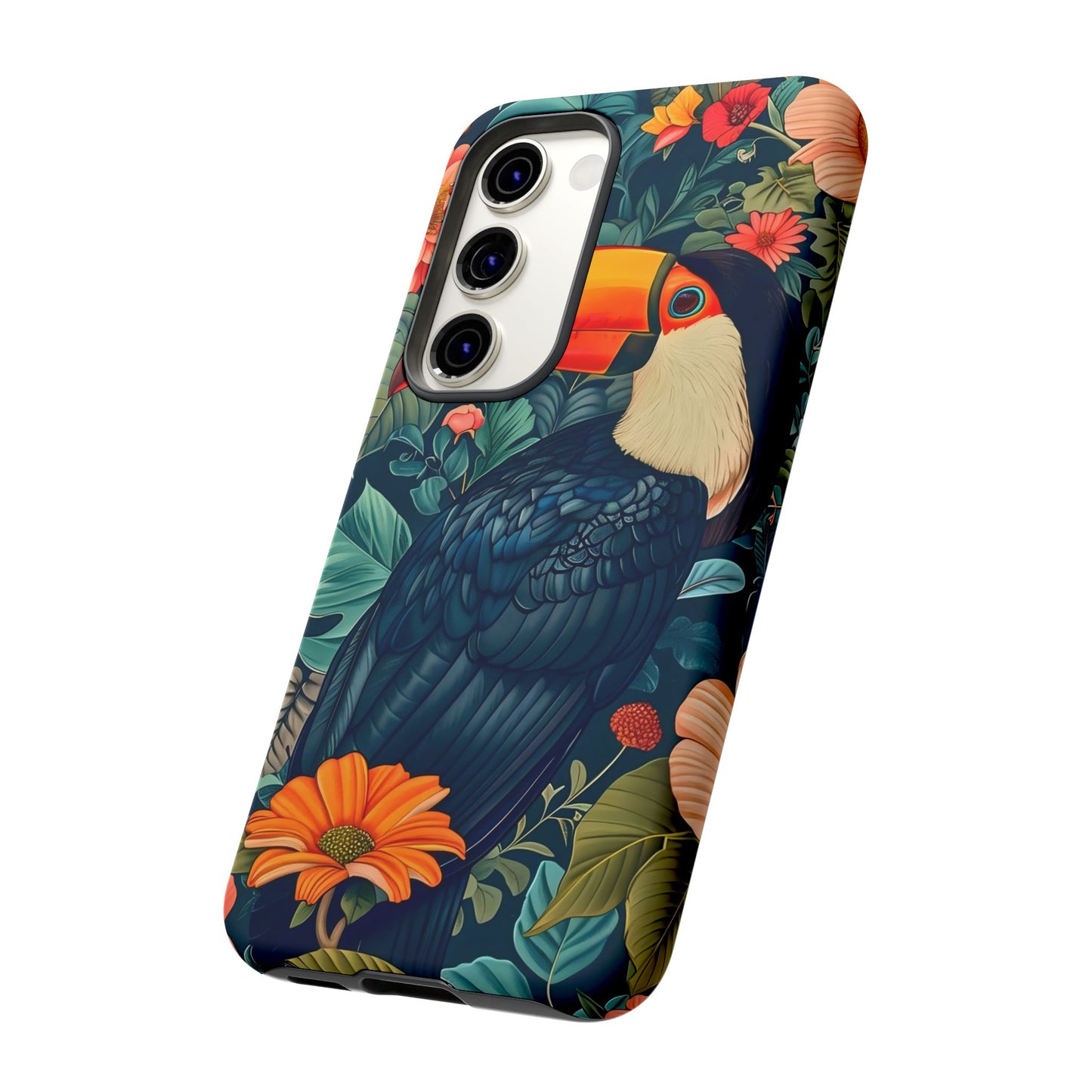Tropical Toucan Phone Case - Cute Animal Design, Nature Lover Gift, Floral Pattern, Bird Lover Accessory, Summer Vibes