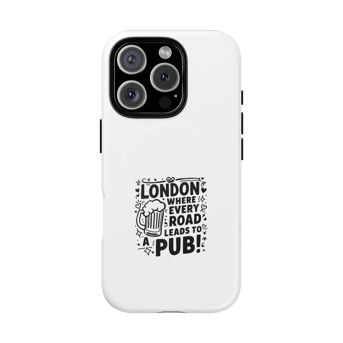 London Pub Themed Tough Magnetic Case for Phone, Unique Phone Accessories, Gift for Travelers, Fun Drink Lovers, Birthday or Travel Gift