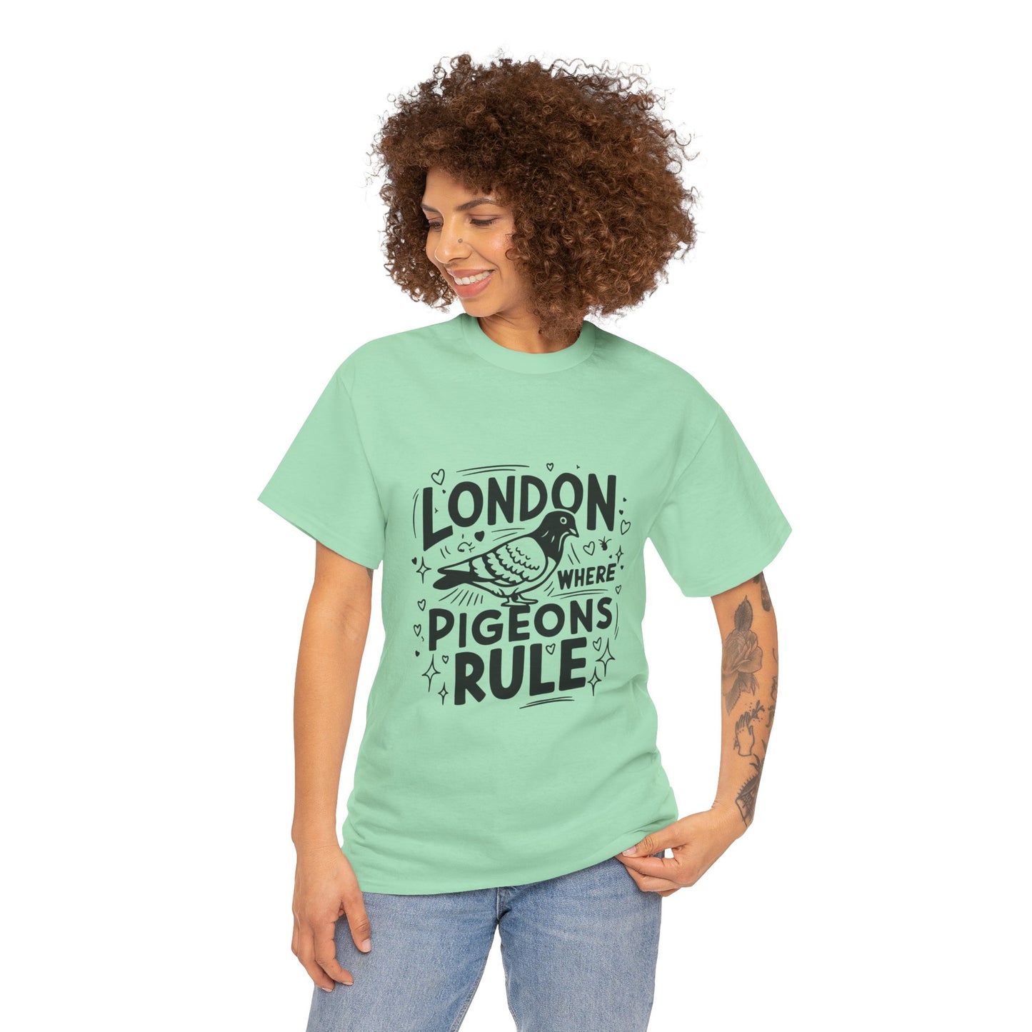 Unisex Heavy Cotton Tee - London Where Pigeons Rule