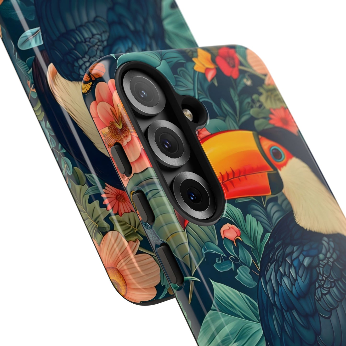 Tropical Toucan Phone Case - Cute Animal Design, Nature Lover Gift, Floral Pattern, Bird Lover Accessory, Summer Vibes