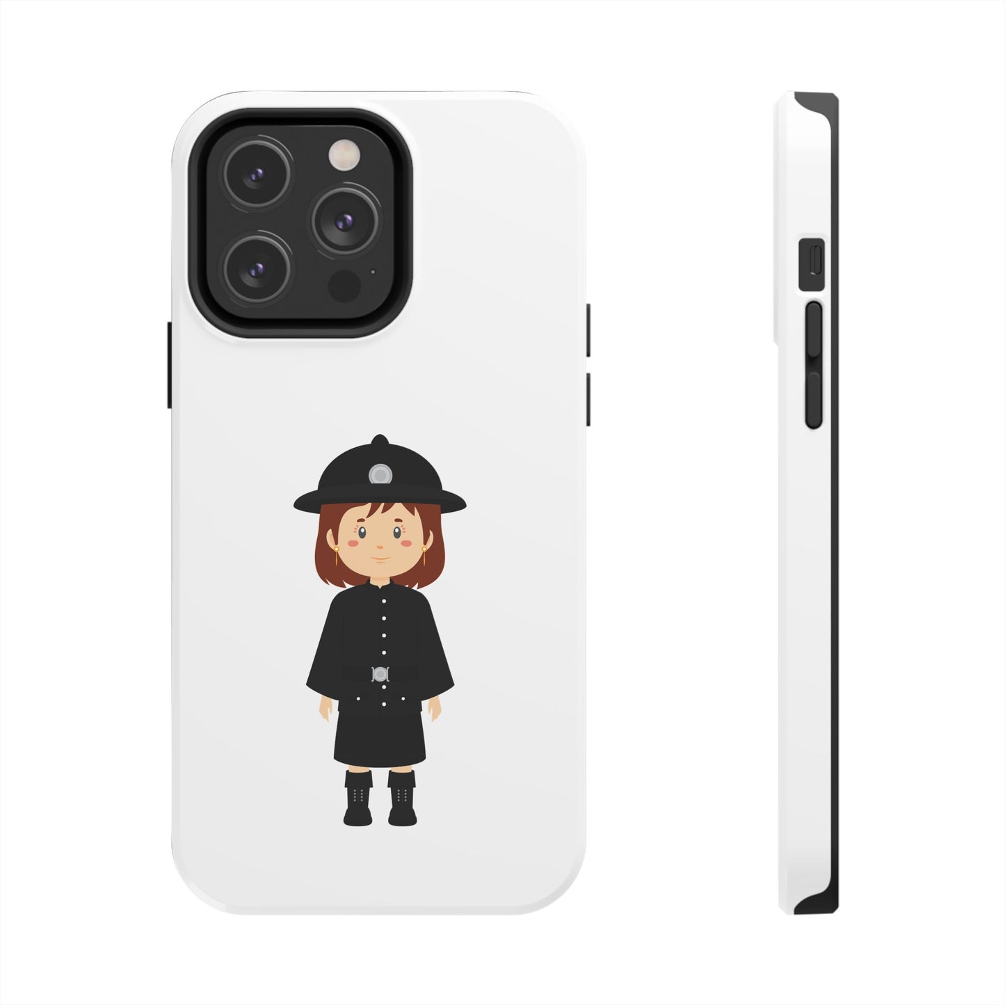 Cute Police Officer Tough Phone Case, Protective Cover, Phone Accessory, Gift for Him/Her, Fun Design for All Ages, Cartoon Case