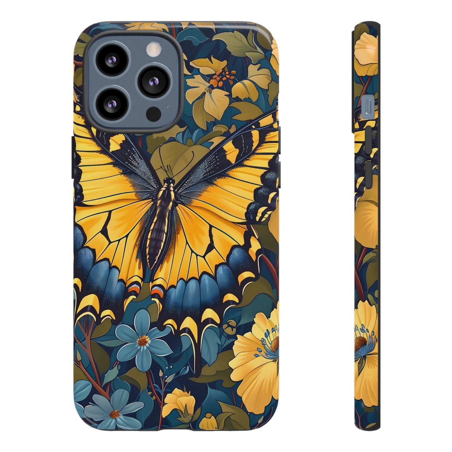 Colorful Butterfly Phone Case, Floral Design, Tough Cases, Protective Cover, Gifts for Nature Lovers, Birthday Present
