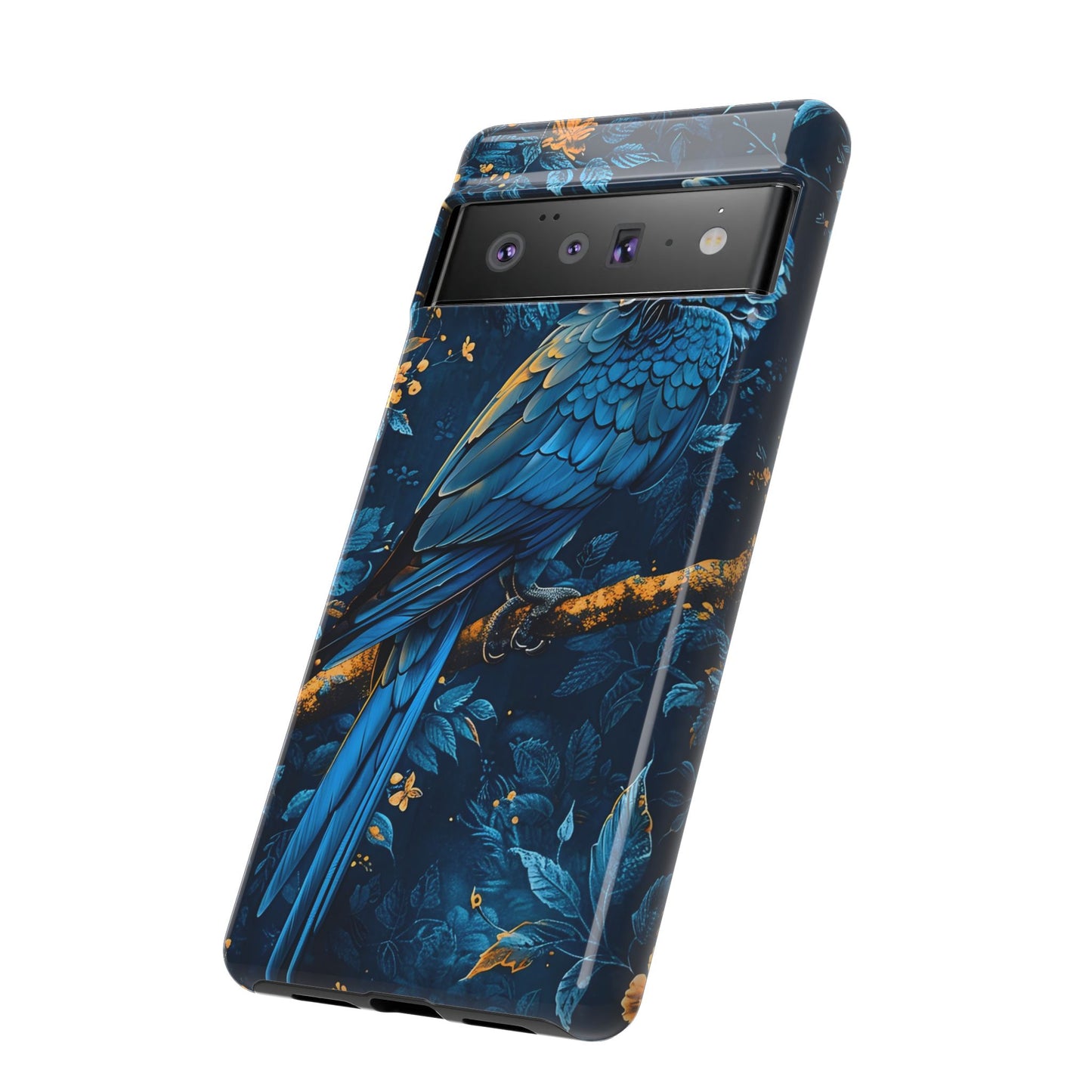 Tough Cases - Vibrant Blue Parrot Phone Case, Tropical Bird Phone Cover, Nature Lover Gift, Eco-Friendly Accessories, Unique Wildlife Decor