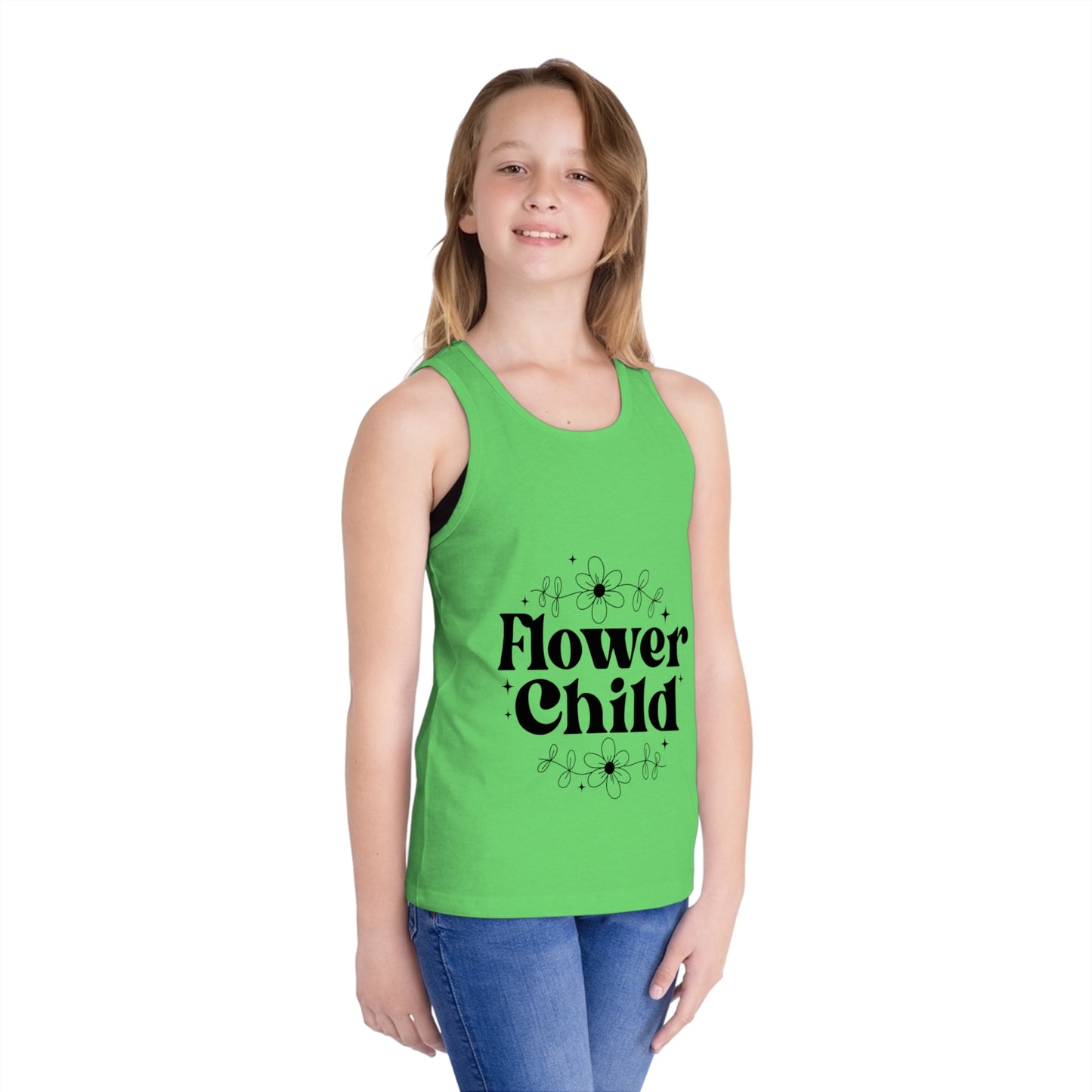 Flower Child Kid's Jersey Tank Top - Summer Vibes for Young Free Spirits