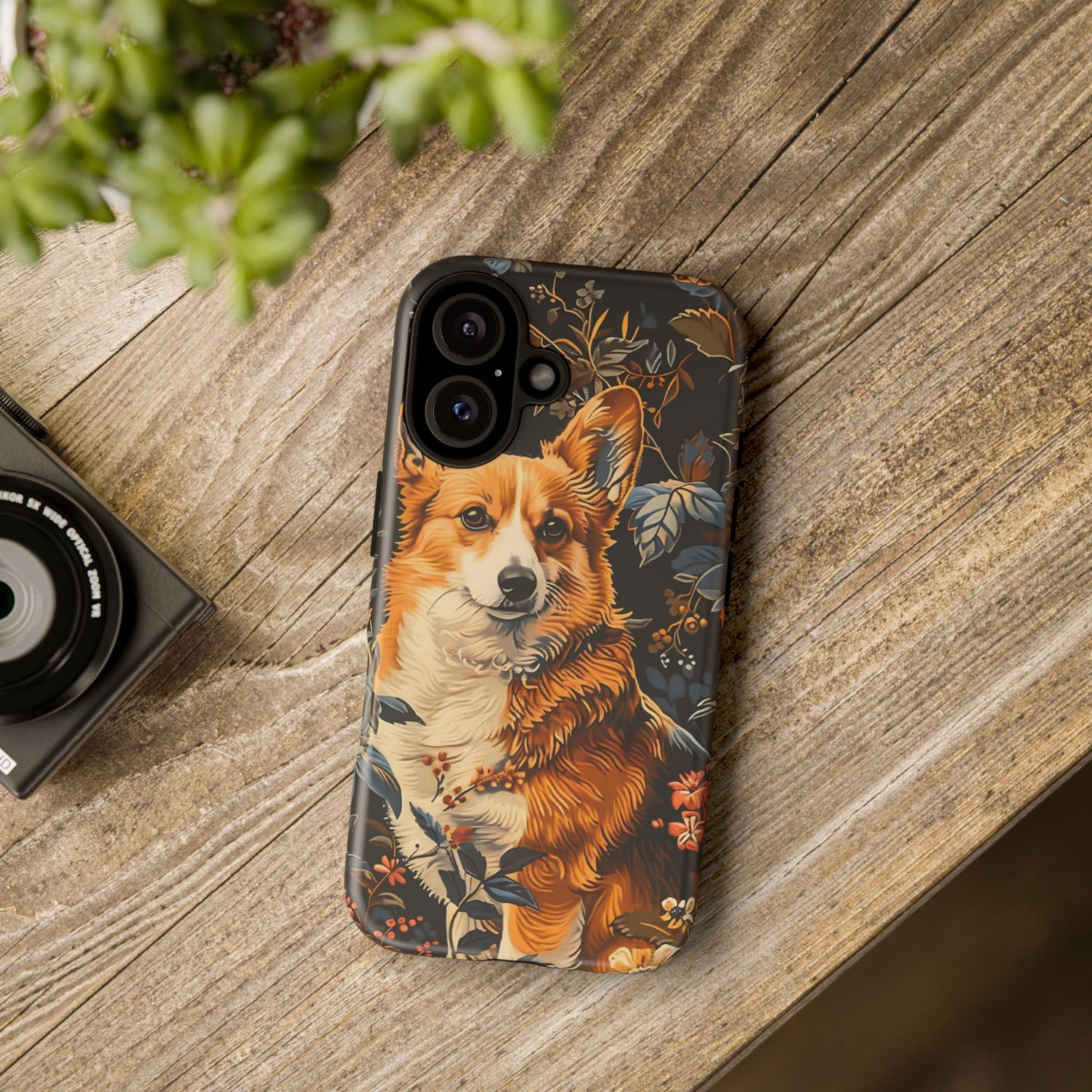 Corgi Floral Phone Case - Tough Cases for Dog Lovers, Cute Pet Accessories, Gift for Dog Owners, Floral Design, Personalized Tech Cover