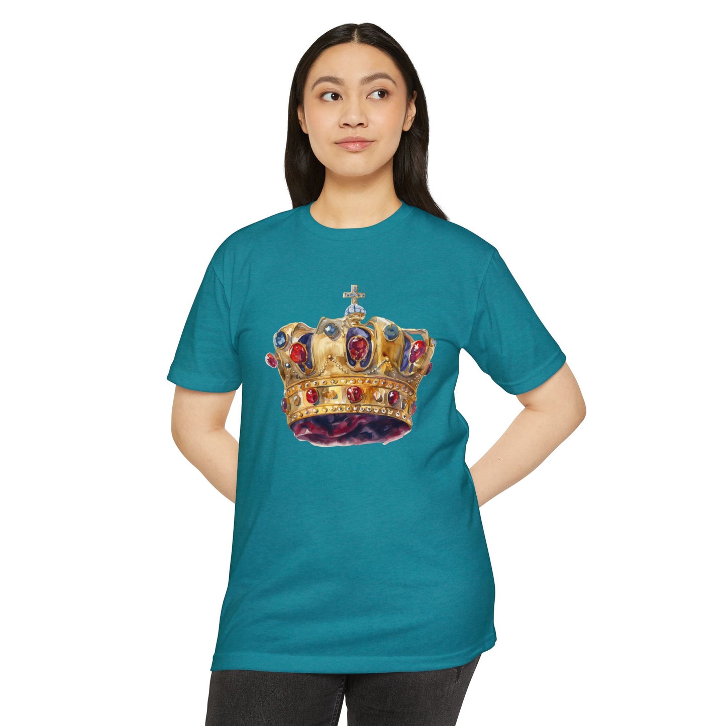 Unisex CVC Jersey T-shirt - British Royal Crown Design - Iconic Symbol of Monarchy