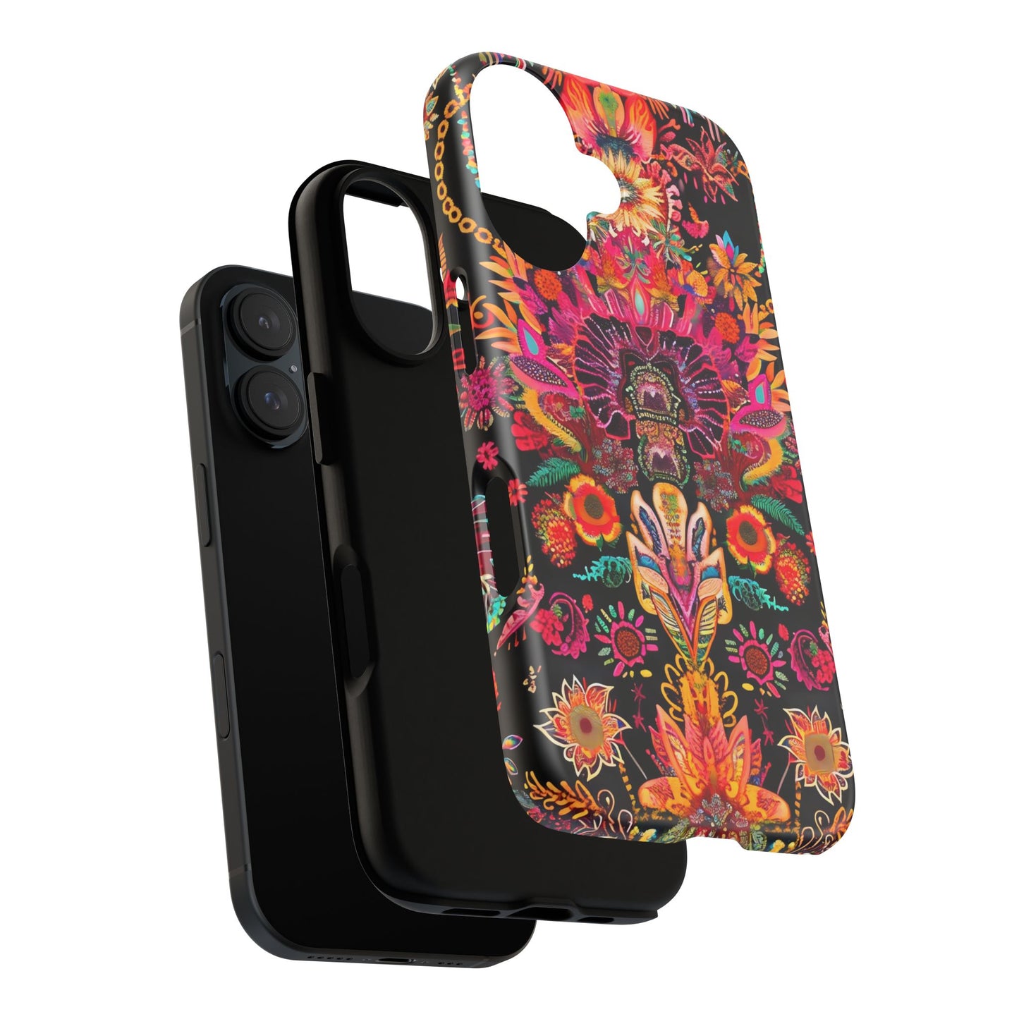 Colorful Floral Phone Case, Tough Cases, Unique Phone Cover, Boho Style Accessory, Gift for Her, Trendy Smartphone Protection