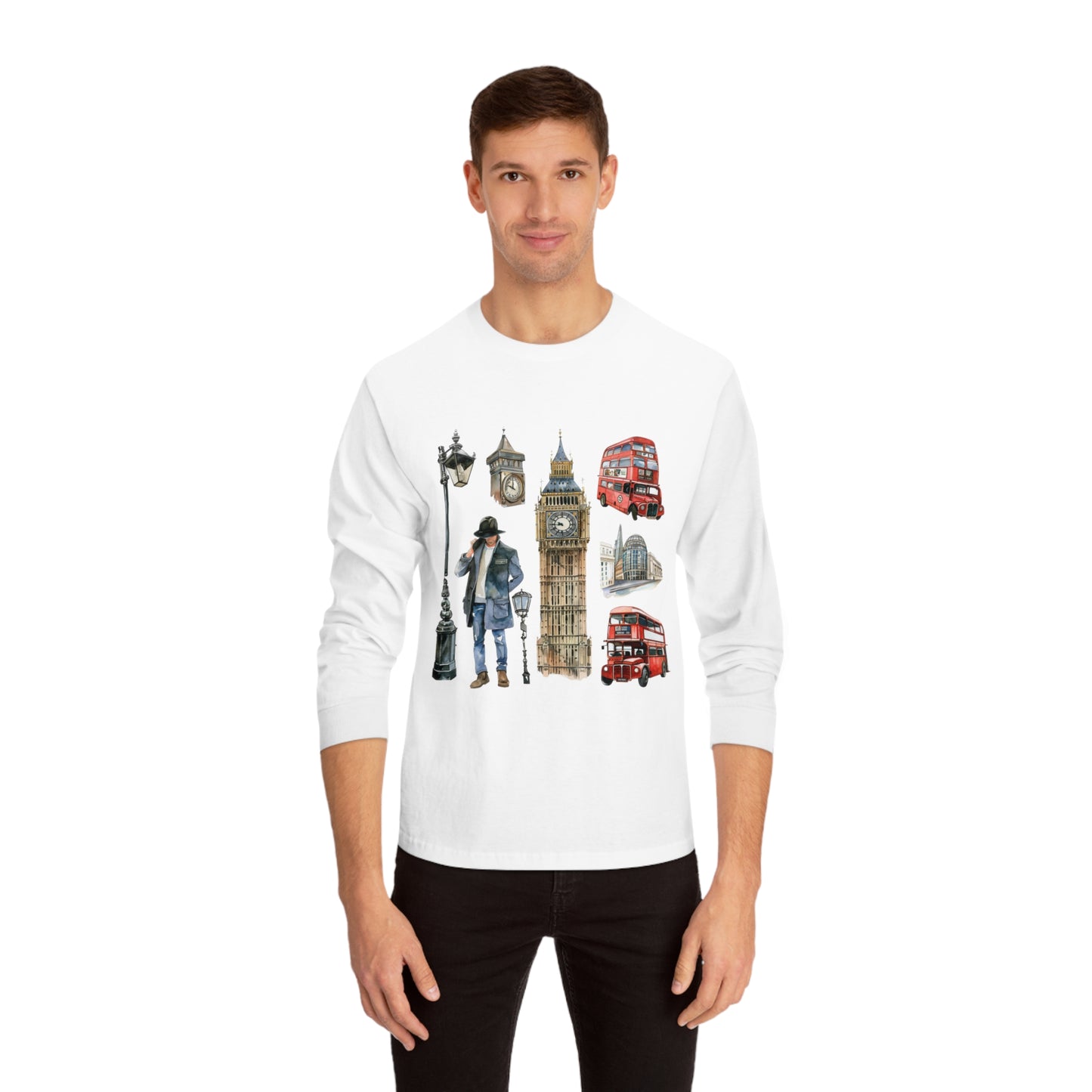 Unisex Classic Long Sleeve T-Shirt - Vintage England Icons