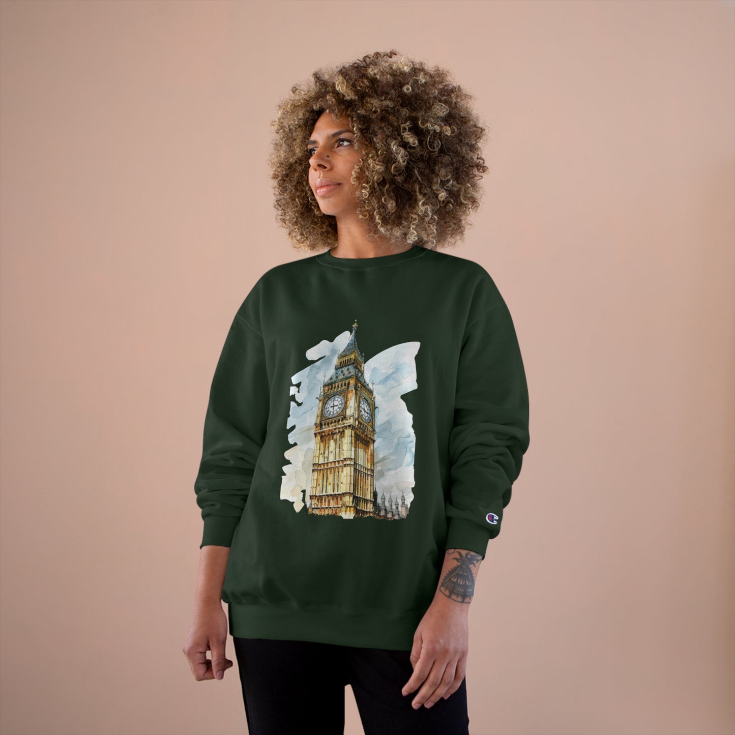 Champion Sweatshirt - Iconic Big Ben Clock Tower Design - London Landmark
