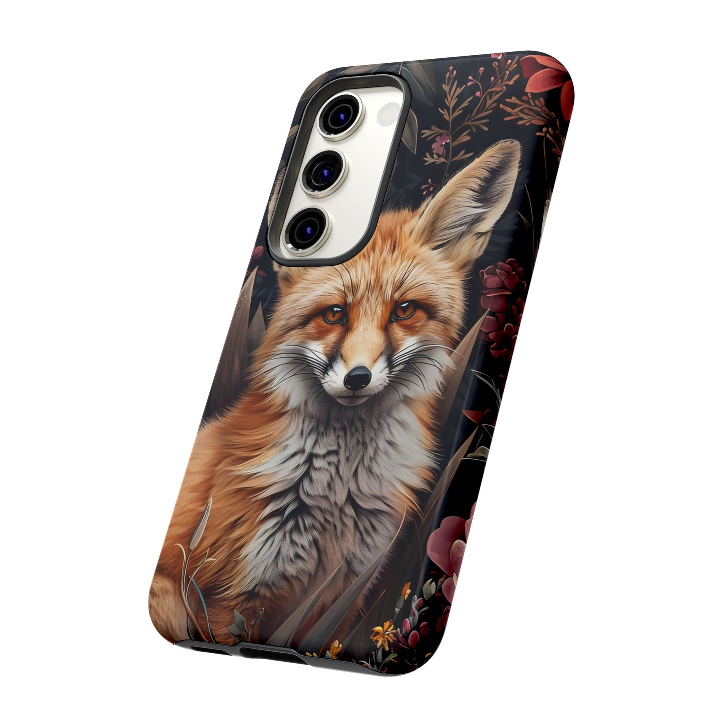 Fox Floral Phone Case, Tough Cases for Animal Lovers, Nature Themed Gift, Cute Phone Cover, Wild Fox Protector