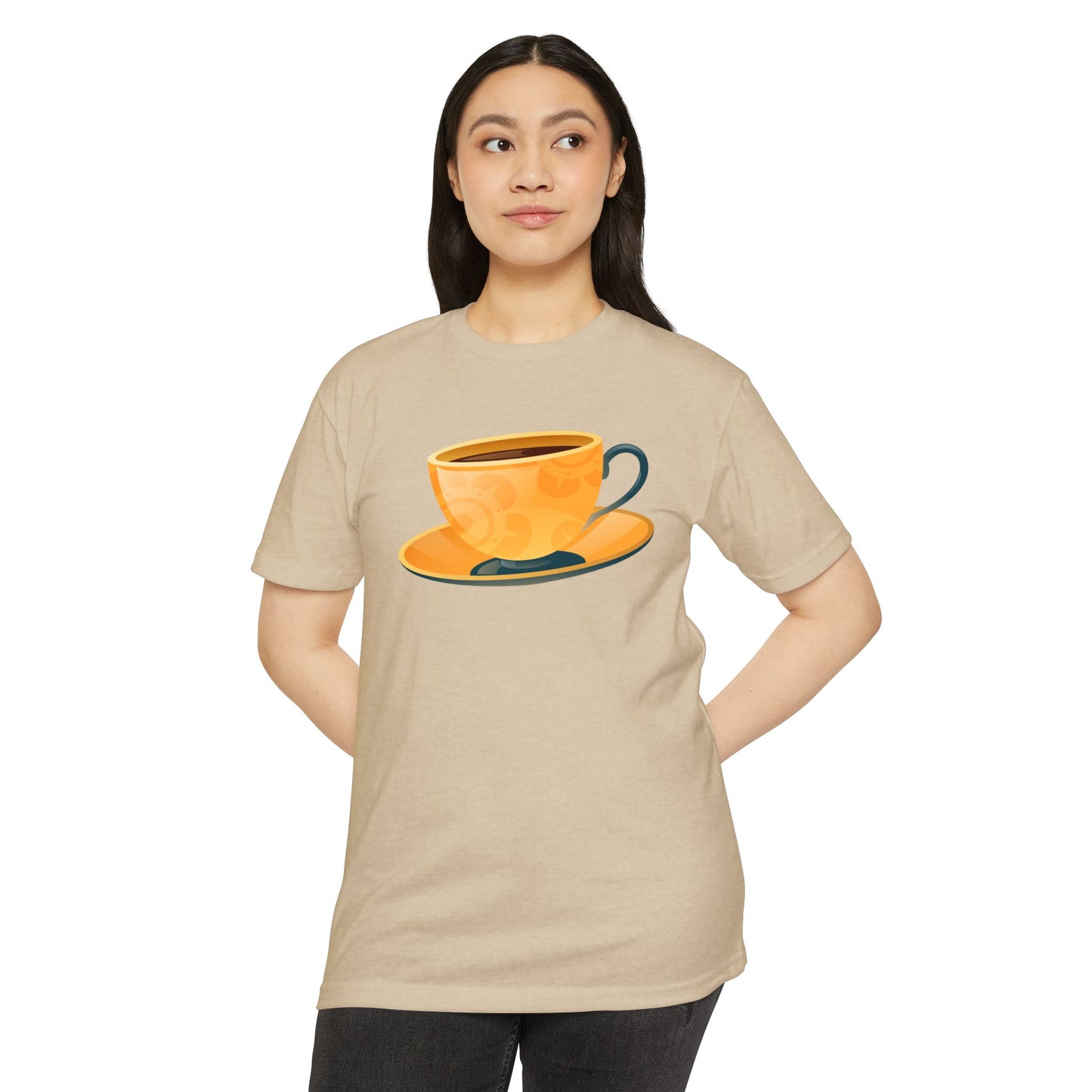 Unisex CVC Jersey T-shirt - Elegant British Tea Cup - Classic Tea Time Style