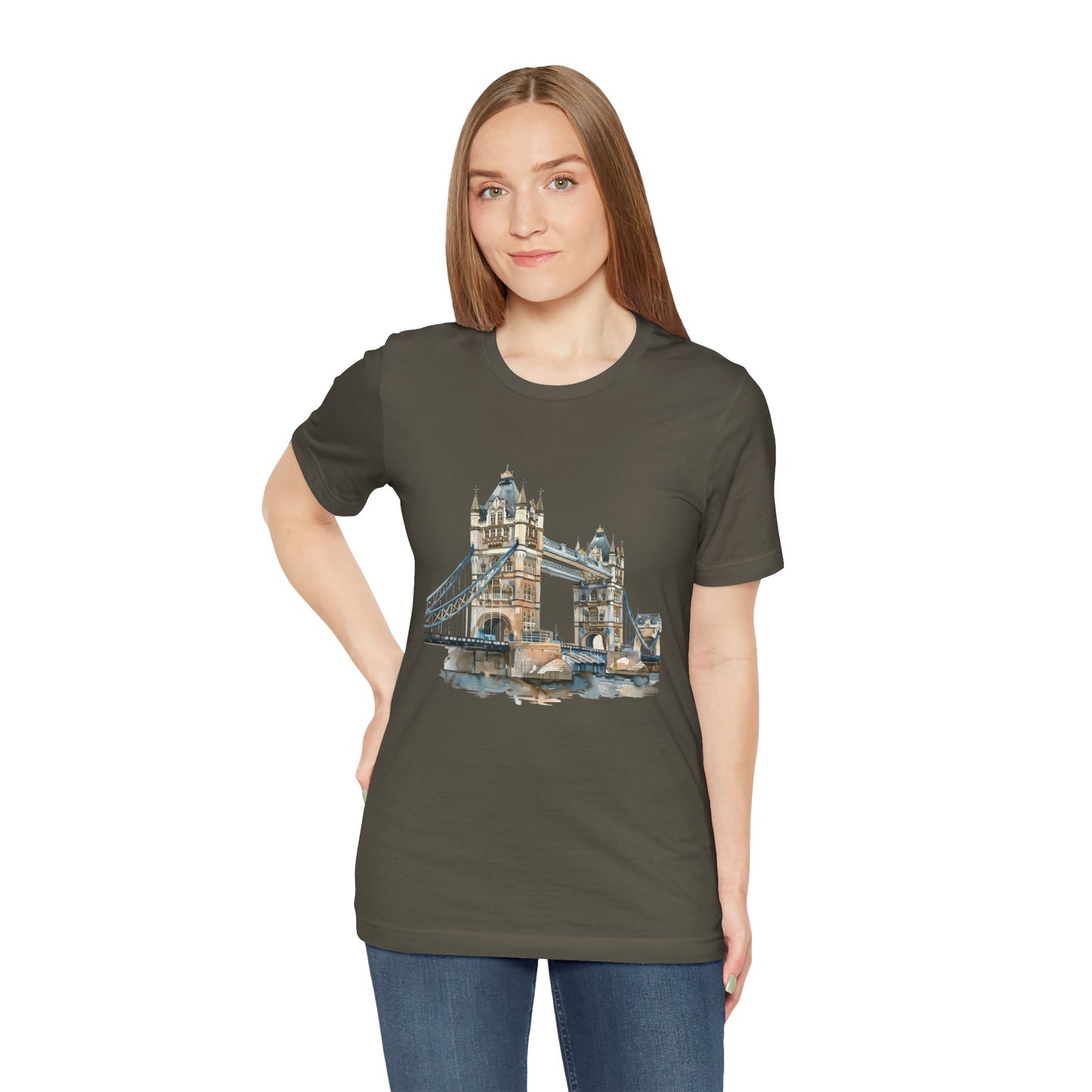 Unisex Jersey Short Sleeve Tee - London Bridge - Iconic Landmark and Historical Beauty