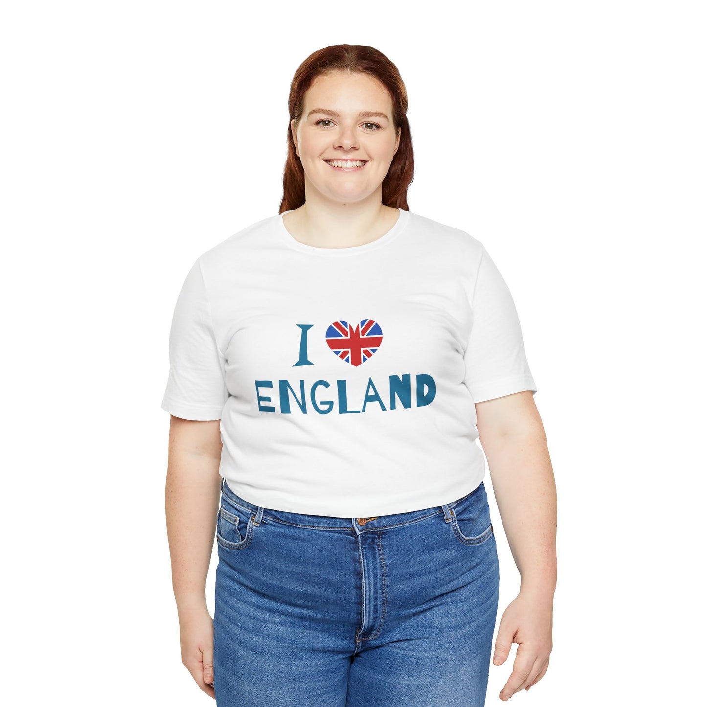 Unisex Jersey Short Sleeve Tee - I Love England - Union Jack Heart Design