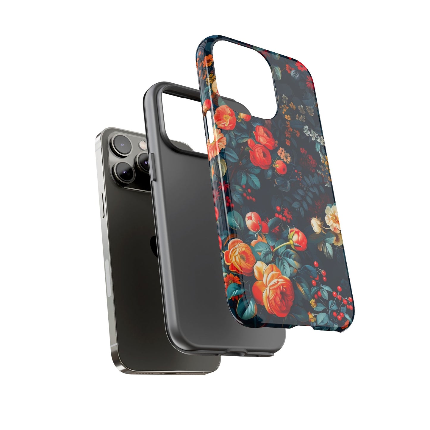 Floral Phone Case - Tough Cases, iPhone Protection, Elegant Floral Design, Gift for Her, Stylish Tech Accessory