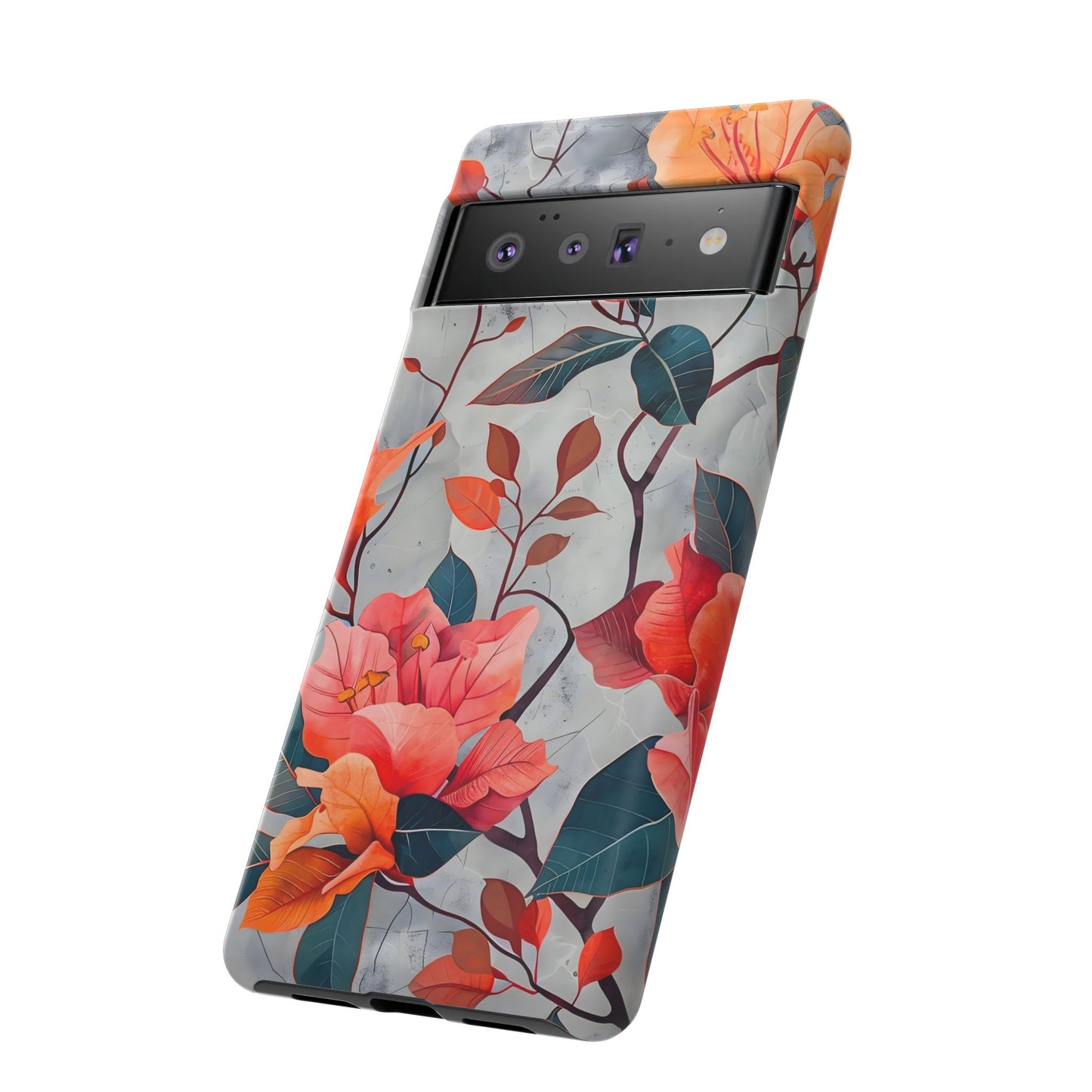 Floral Phone Case, Tough Cases, Flower Power, Gift for Her, Decorative Phone Cover, Trendy Accessories, Everyday Style