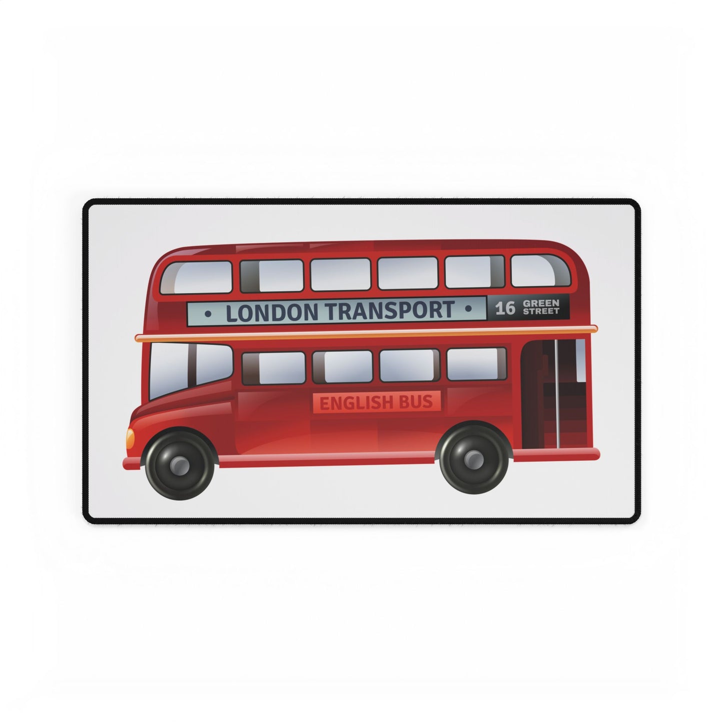 London Transport Bus Desk Mat - Stylish Office Decor, Gaming Mat, Workstation Accessory, Gift for Kids & Adults