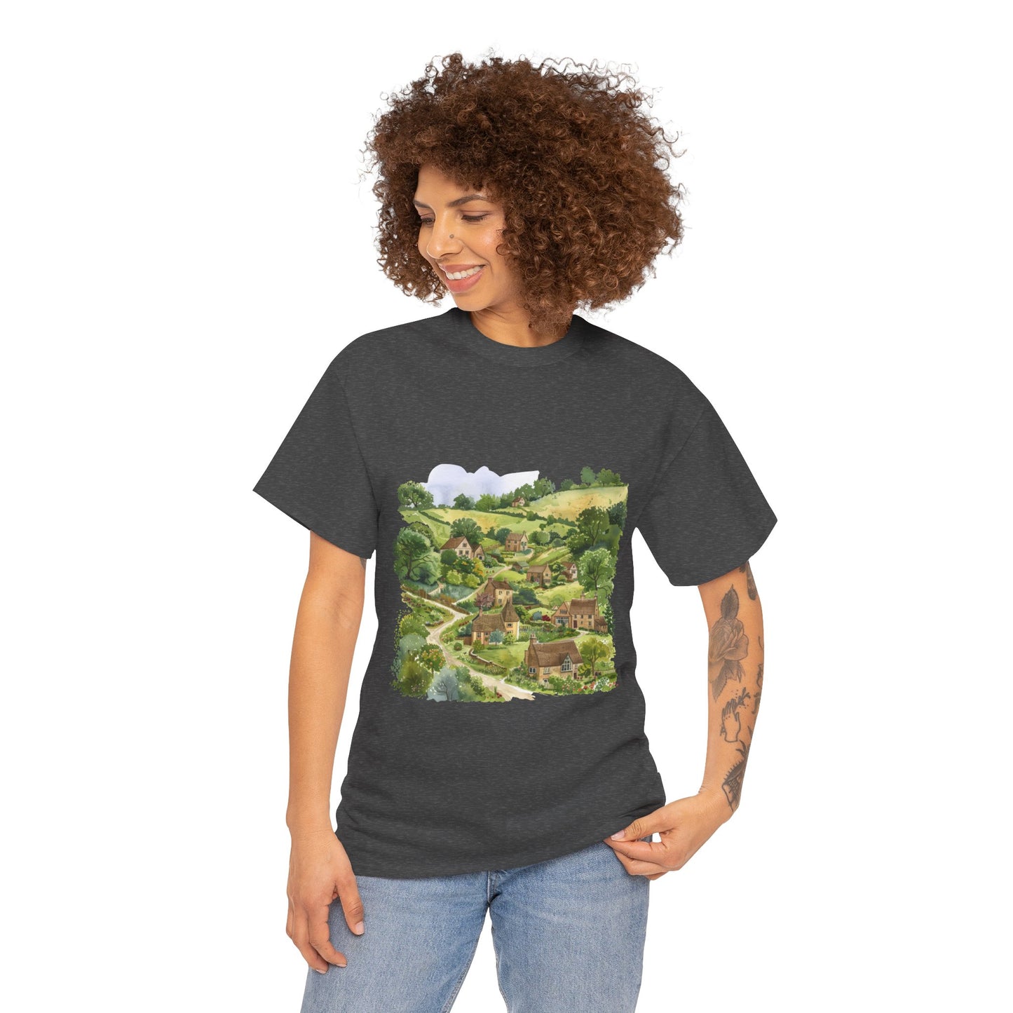 Unisex Heavy Cotton Tee - England Aesthetics - Embracing Classic British Charm and Style