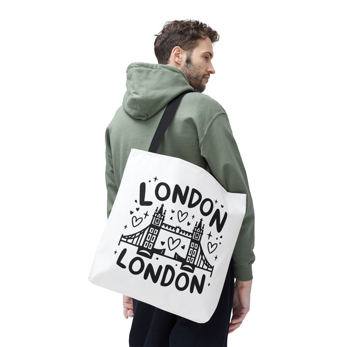 London Love Tote Bag – Stylish City Bag, Travel Accessory, Gift Idea, Eco-Friendly Shopper, Unique London Design