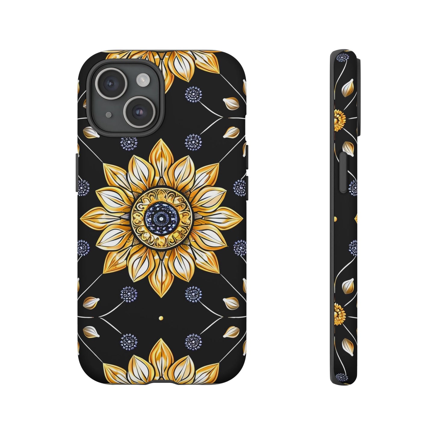 Floral Phone Case with Mandala Design, Tough Cases for iPhone & Samsung, Boho Style, Gift for Her, Unique Accessories