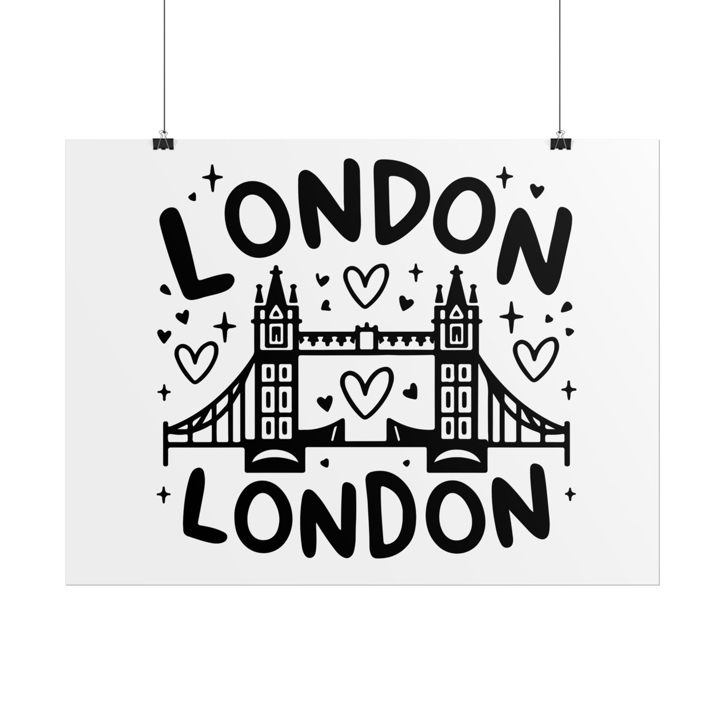 Charming London Rolled Poster for Home Decor, Wall Art, Travel Gift, Office Wall Decor, London Themed Decoration