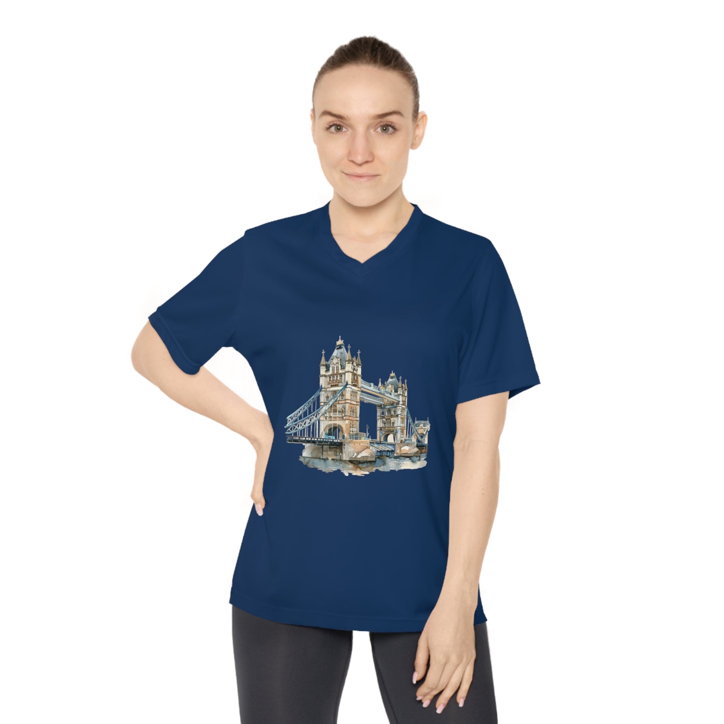 Women's V-Neck Performance T-Shirt - Stylish Athletic Wear - London's Classy Bridge