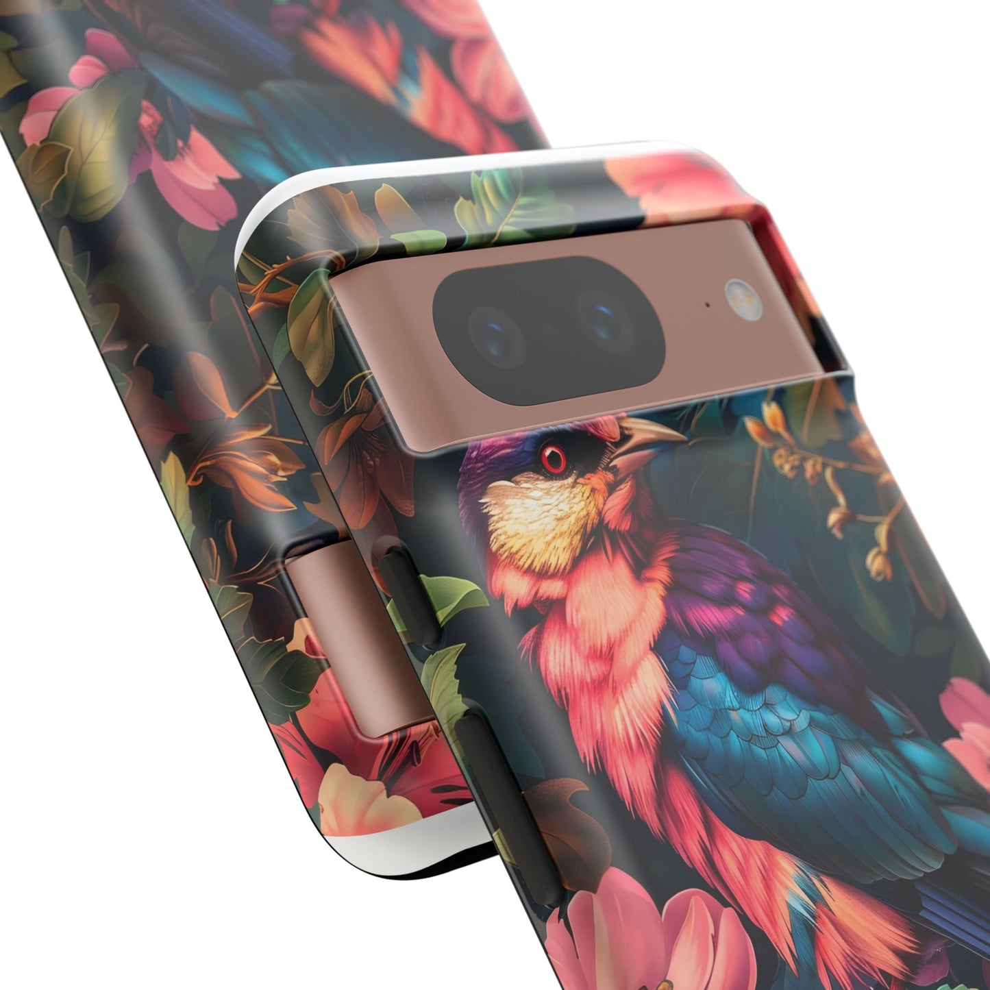 Tough Cases: Vibrant Tropical Bird Phone Case, Floral Smartphone Cover, Nature Lover Gift, Boho Phone Accessory, Cute Bird Case