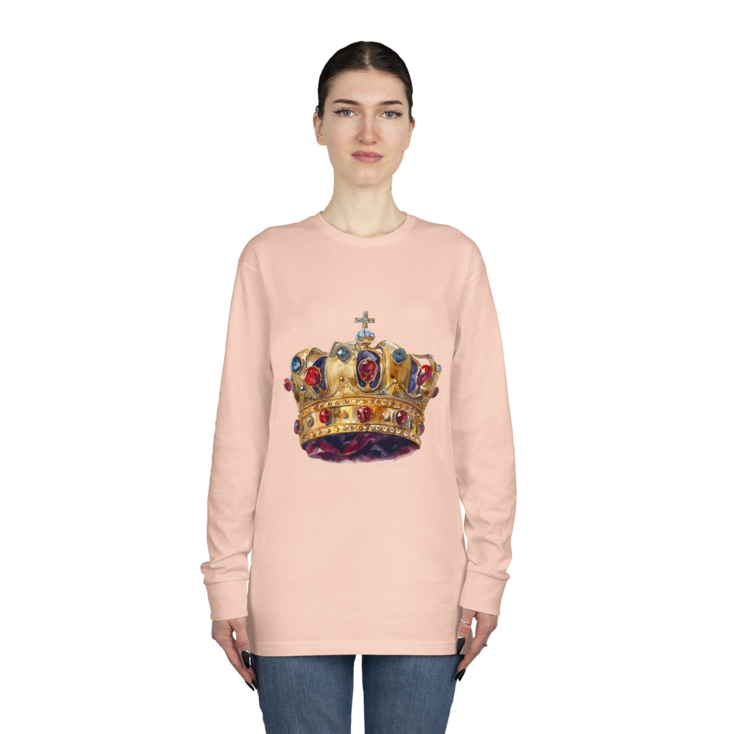 Long Sleeve Crewneck Tee - British Royal Crown