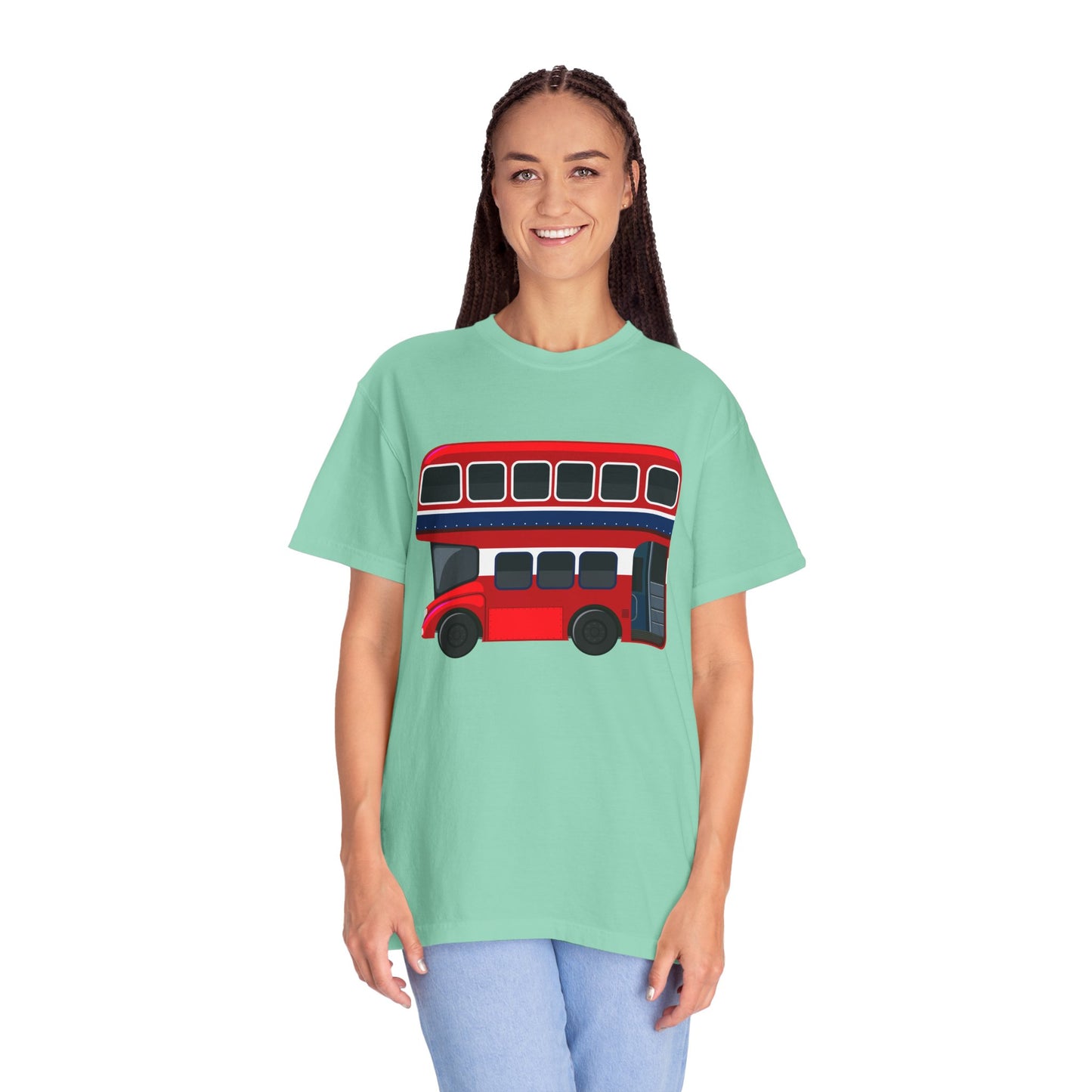 Unisex Garment-Dyed T-shirt - All Aboard! The Classic London Double-Decker